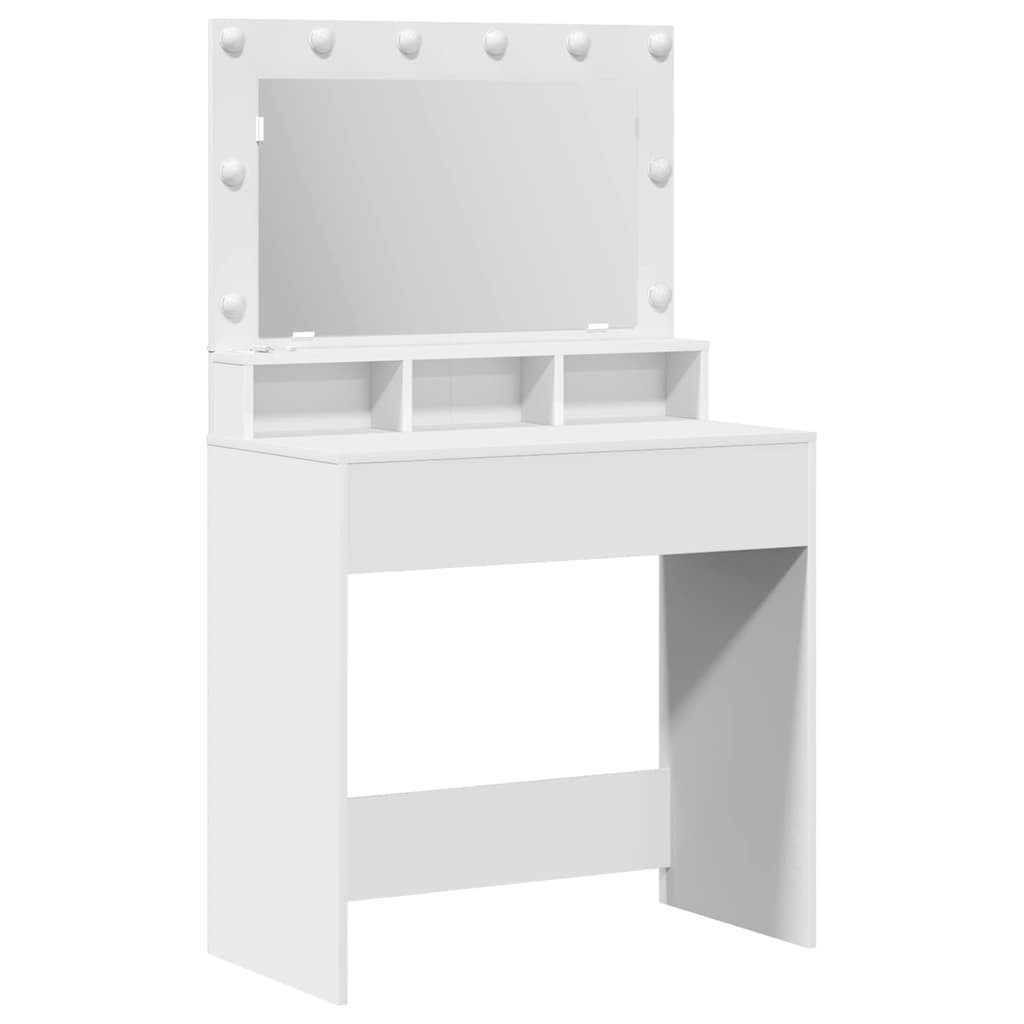 vidaXL Schminktisch Schminktisch mit Regal Weiß 78,5 x 41 x 135 cm Holzwerk günstig online kaufen