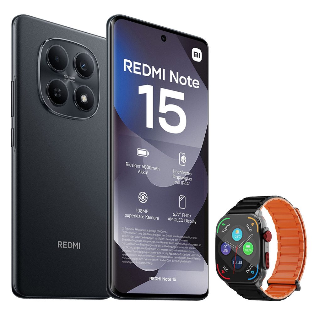 Xiaomi Redmi Note 15 4G 8+256GB Smartphone & Smartwatch Handy (17 cm, 108 MP Kamera)