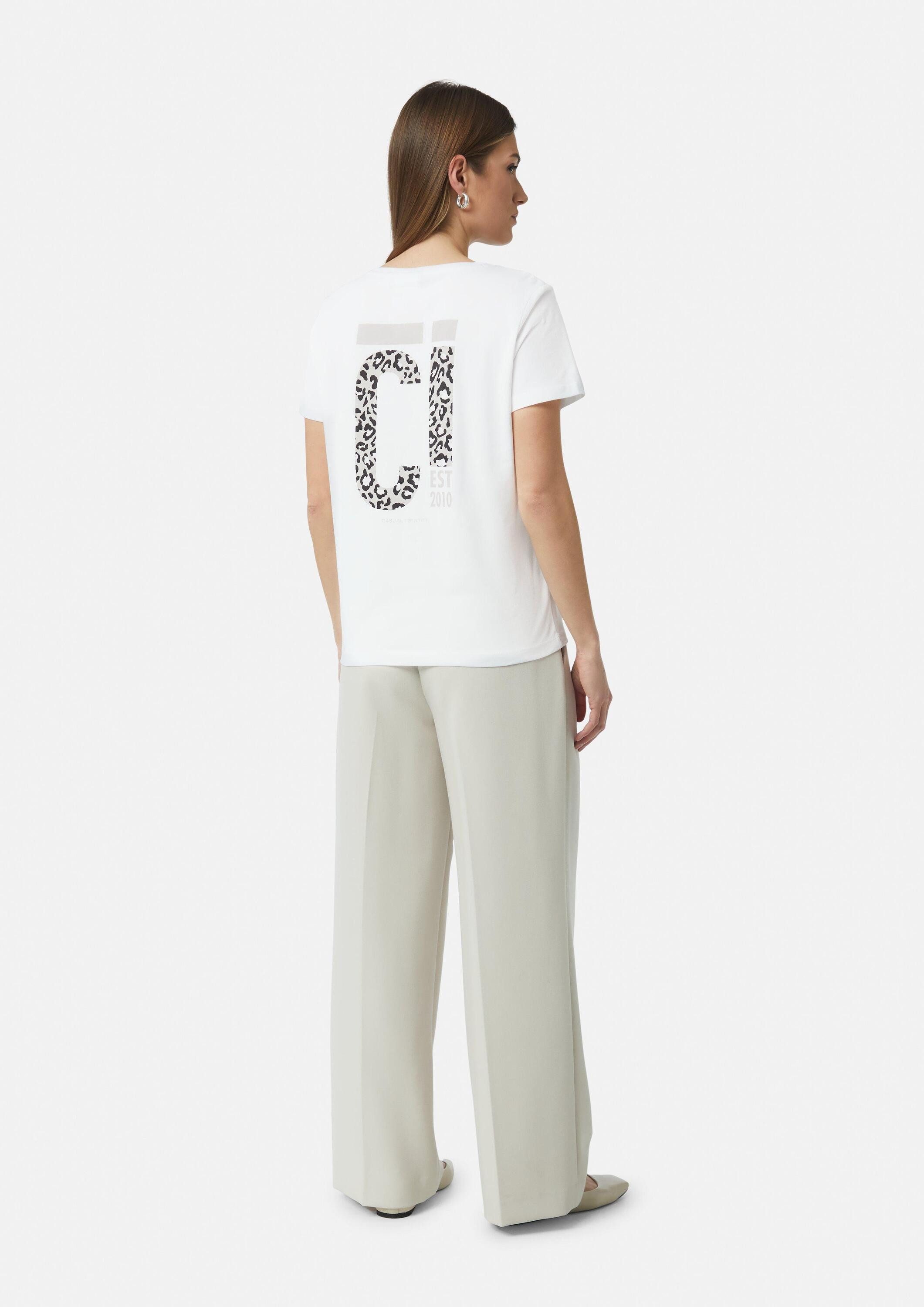 comma Kurzarmshirt T-Shirt T-Shirt mit Front- und Rückenprint