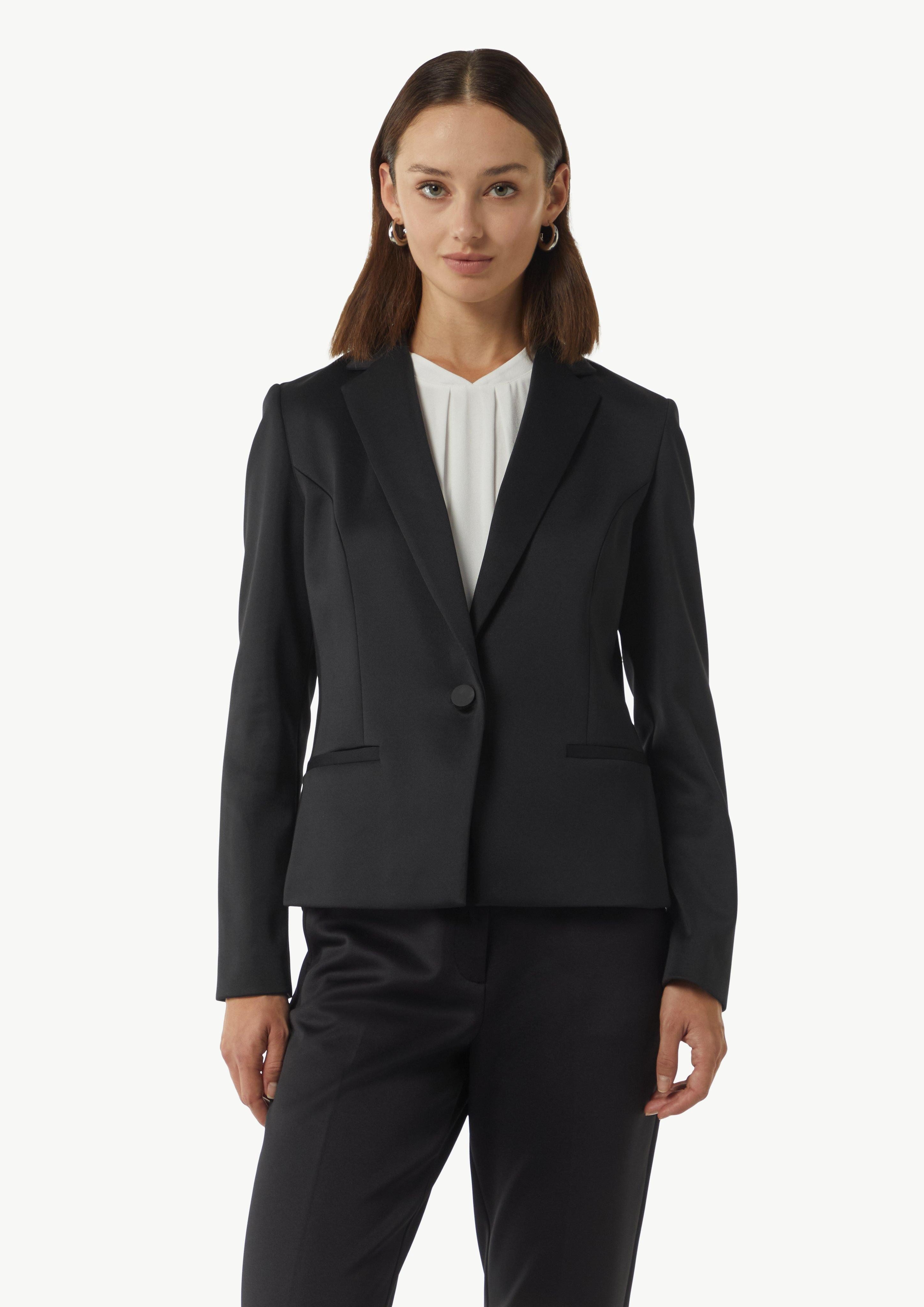 Blusenblazer Blazer mit Halbfutter im Rückenteil