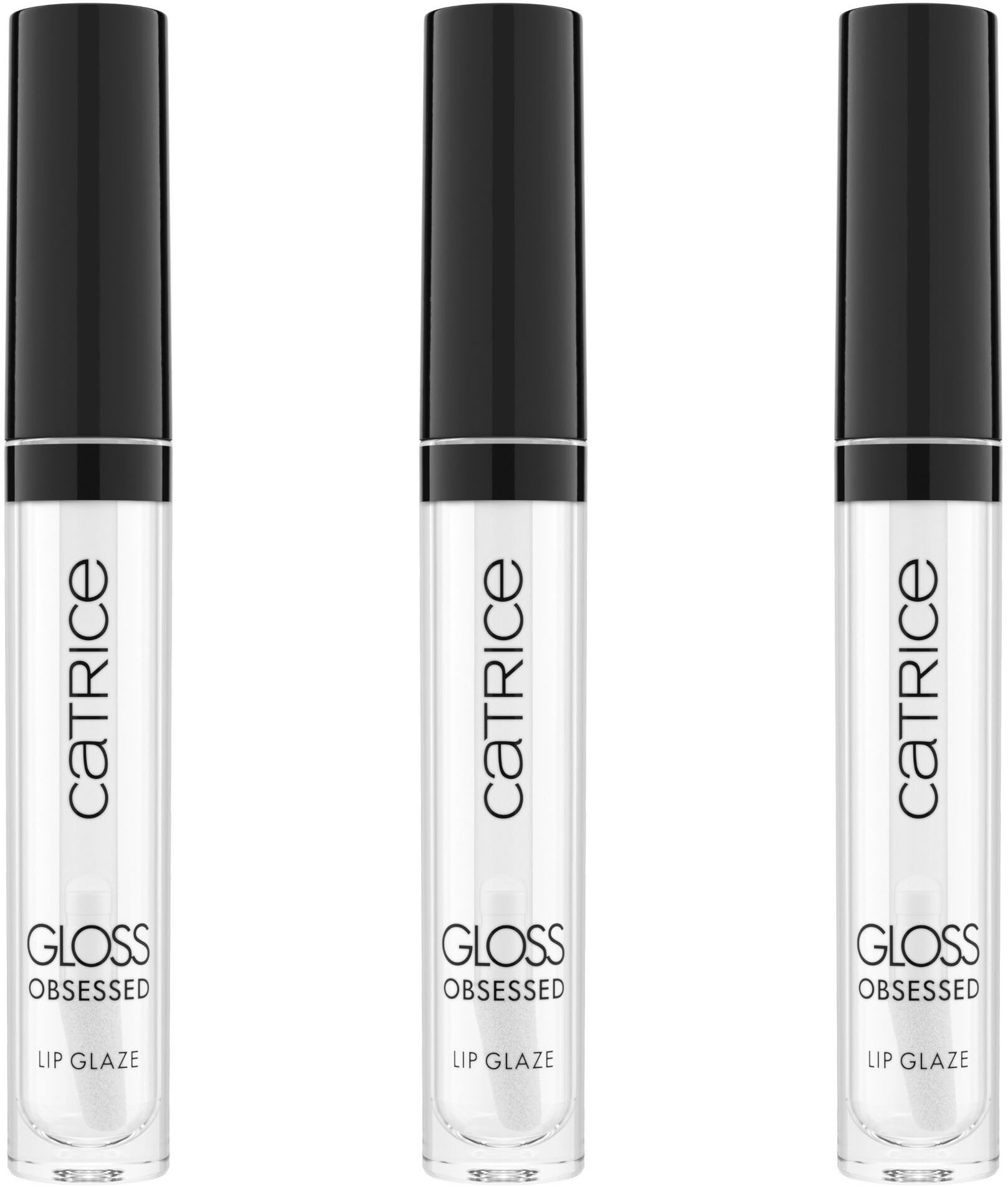 Catrice Lipgloss GLOSS OBSESSED LIP GLAZE, 3-tlg., angereichert mit Macadamia-Samenöl und Vitamin E, pflegt die Lippen