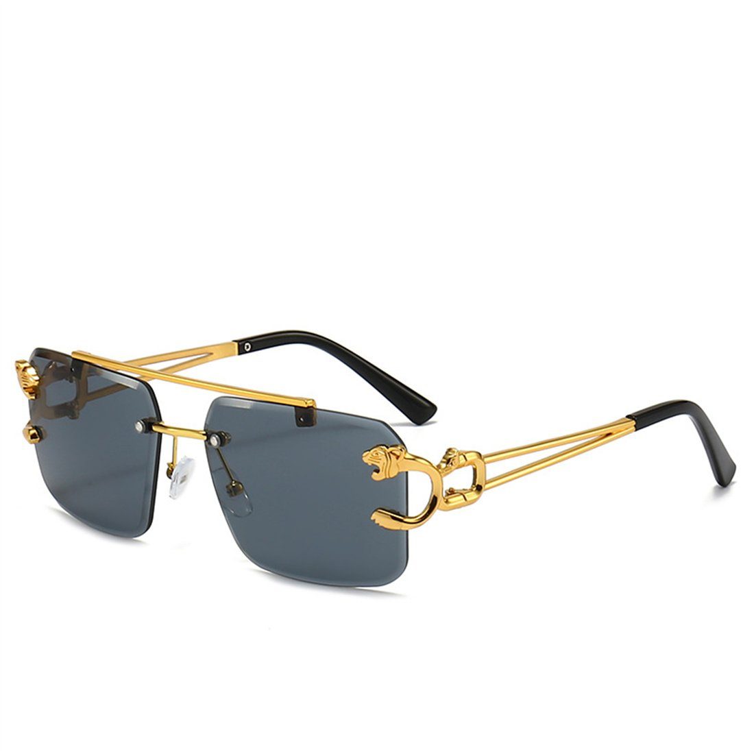 DÖRÖY für Sonnenbrille Rand, Herren-Sonnenbrille draußen Schwarz Damen-Retro-Sonnenbrille ohne