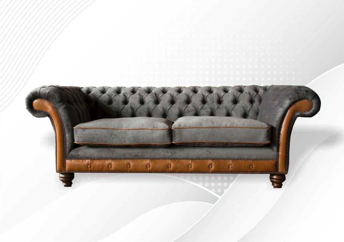 JVmoebel Sofa, Sofa 3 Sitzer Klassisch Design Sofas Polster Leder Moderne