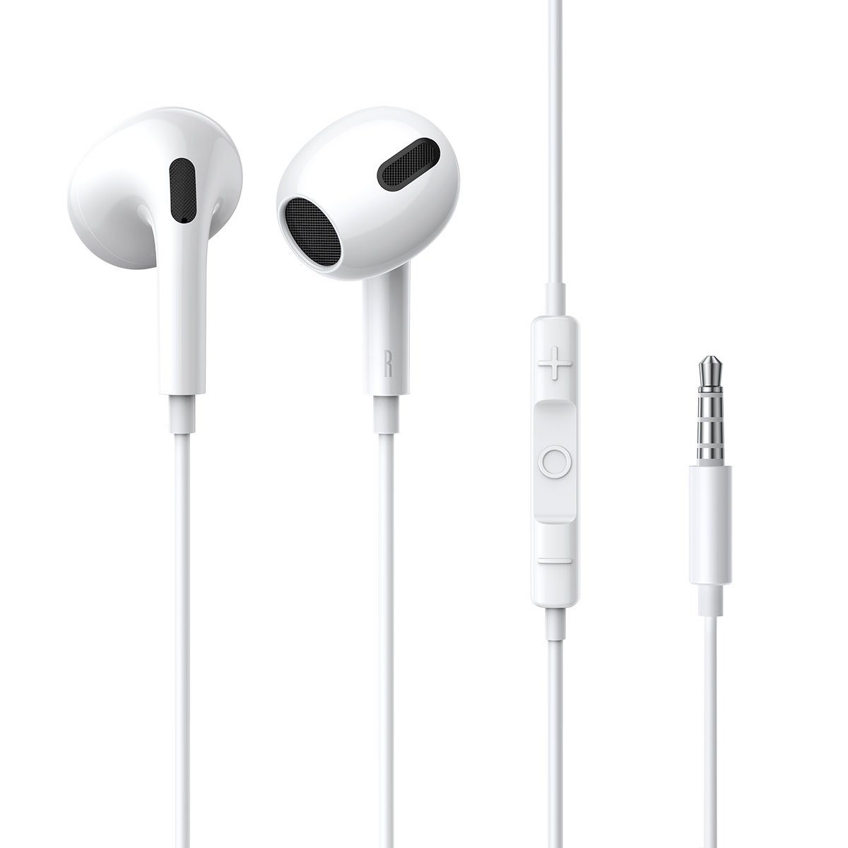 Baseus Encok H17 3,5-mm-Kopfhörer kabelgebunden, Kabel, und m) ins die Kabellänge: Wasser- Miniklinke, perfekt 1,1 passen, weiß (kabelgebungen, Ohr Kopfhörer, schweißbeständig, mit On-Ear-Kopfhörer