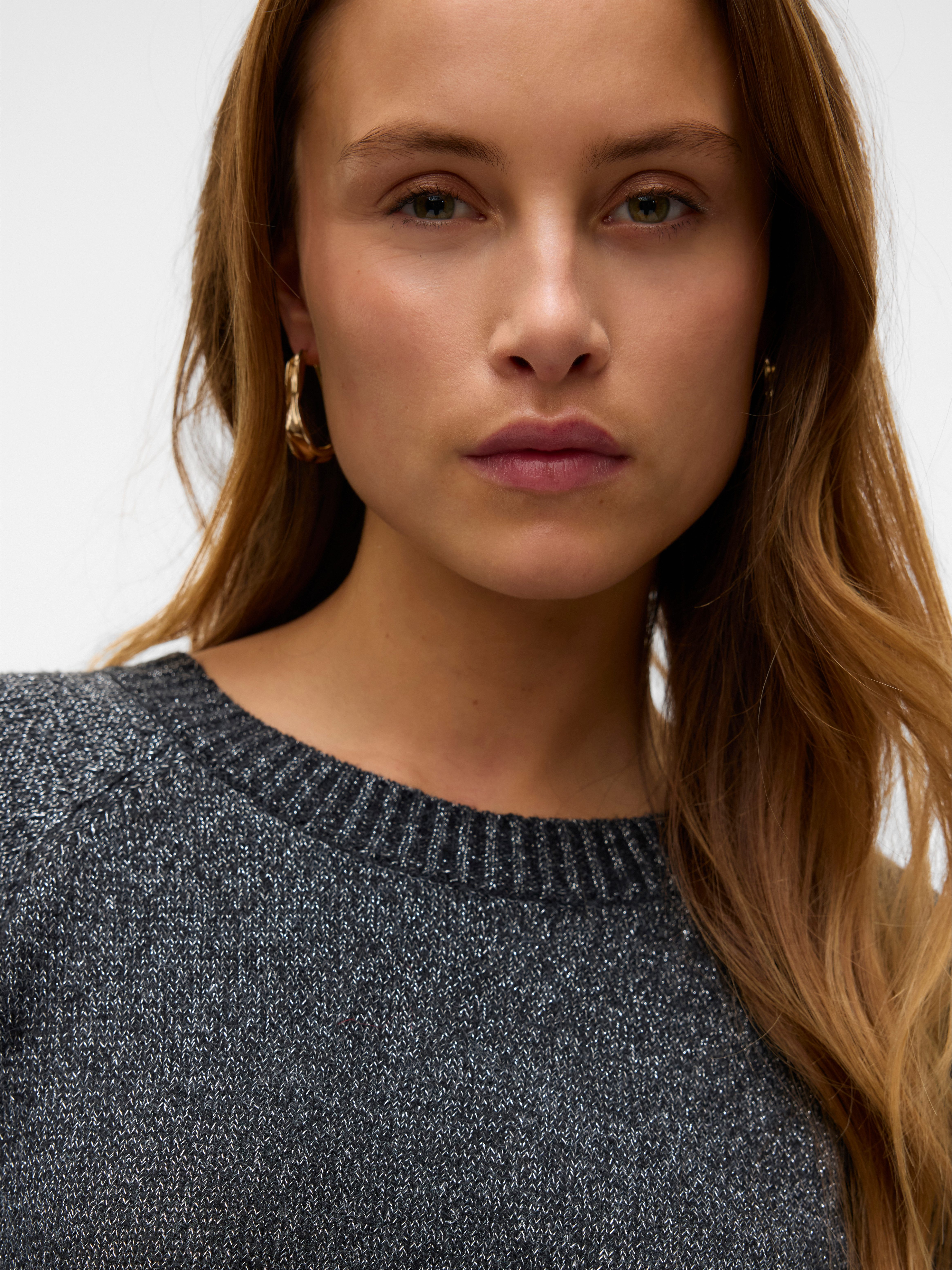 Vero Moda Rundhalspullover VMDOFFYSHINE LS O-NECK BLOUSE REP NOOS