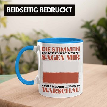 Trendation Tasse Warschau Tasse Urlaub Heimat Geschenk Spruch Polen Geschenkidee