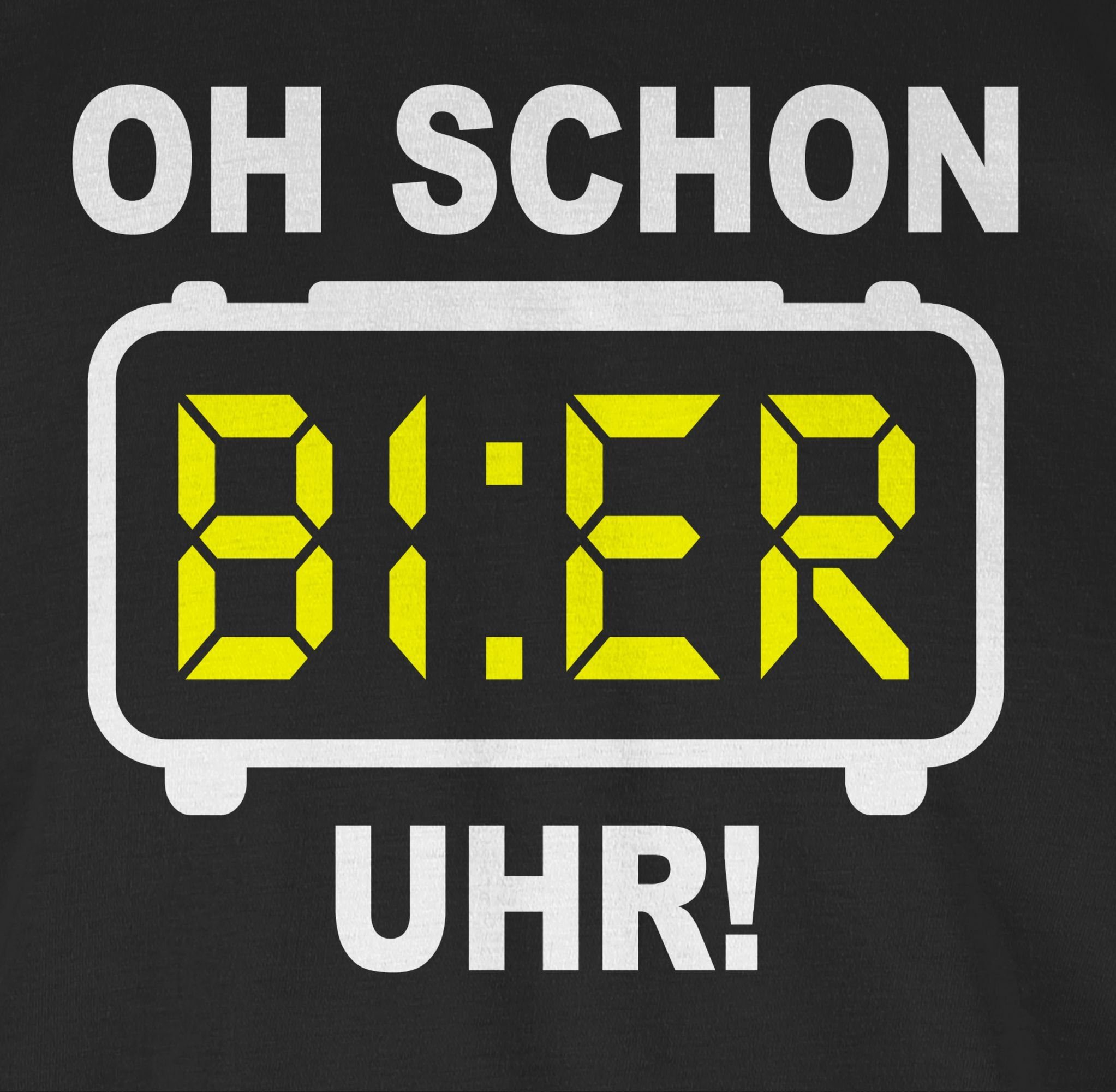 Uhr! & Weiß Herren Schwarz Alkohol Party 01 Bier Shirtracer Oh schon T-Shirt