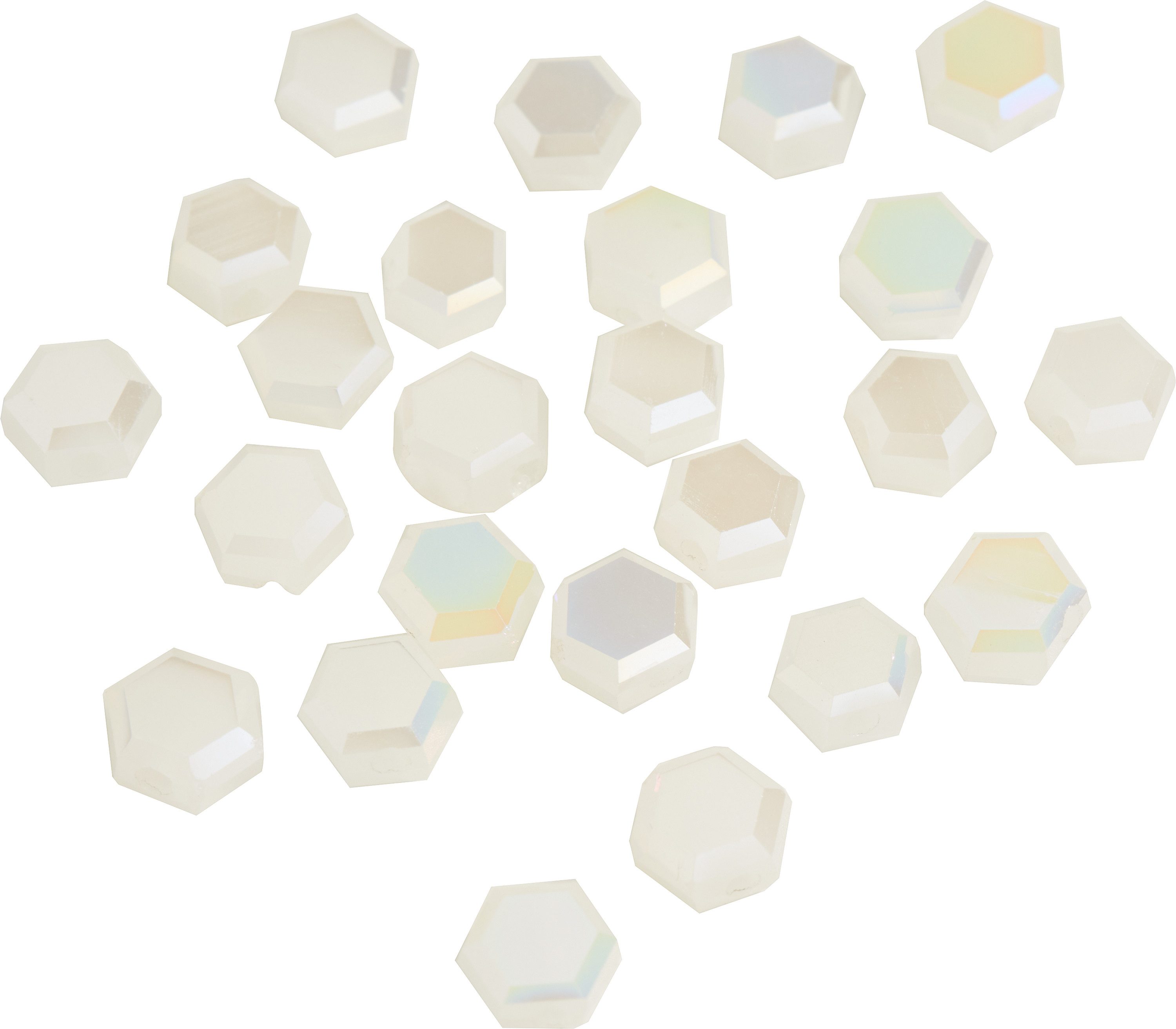 Pracht Bastelperlen Glasschliffperlen Sechseck, (24-tlg), 24 Stück