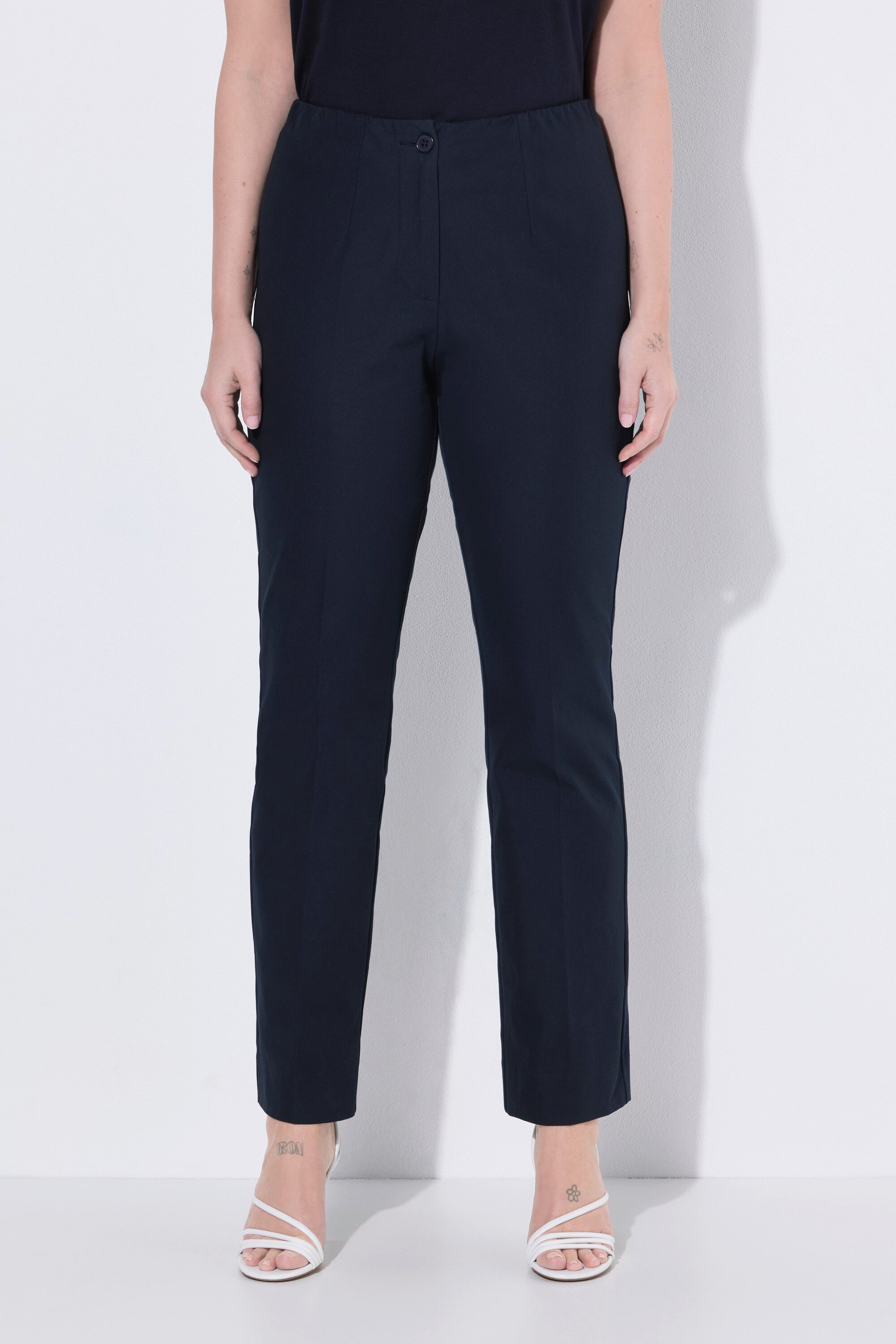 Ulla Popken Funktionshose Hose gerades Bein Elastikbund Stretch