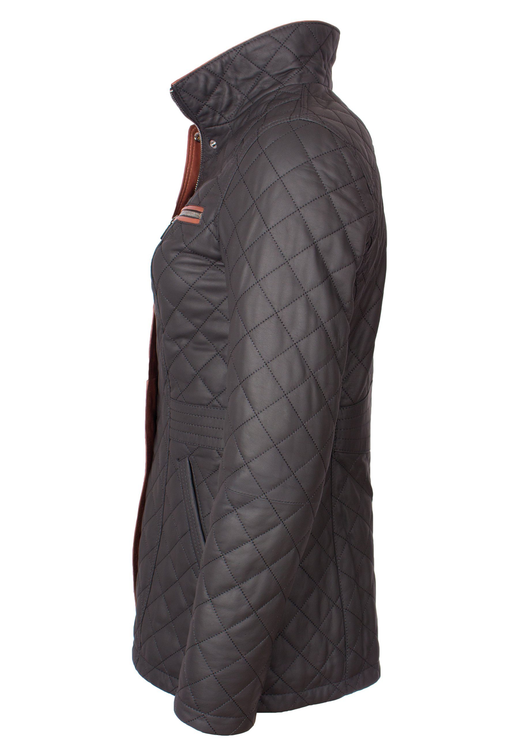 Lolus Lederjacke Juna Lange und elegante Damen Lederjacke mit feiner Steppung