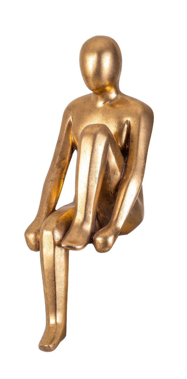 IDYL Dekofigur IDYL Moderne Skulptur Figur Sandsteinguss "Sitting Man", Moderne Figur "Sitting Man".