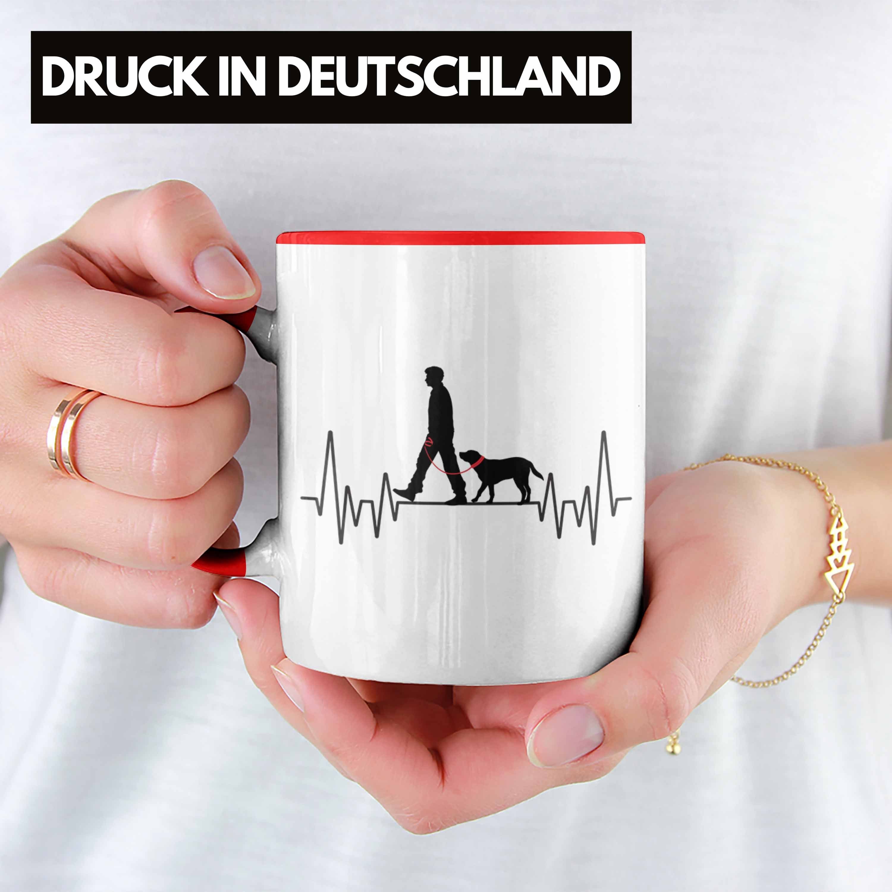 Rot für Hunde-Mama Herzschlag Tasse Besitzer - Trendation Geschenk Hunde Trendation H Tasse