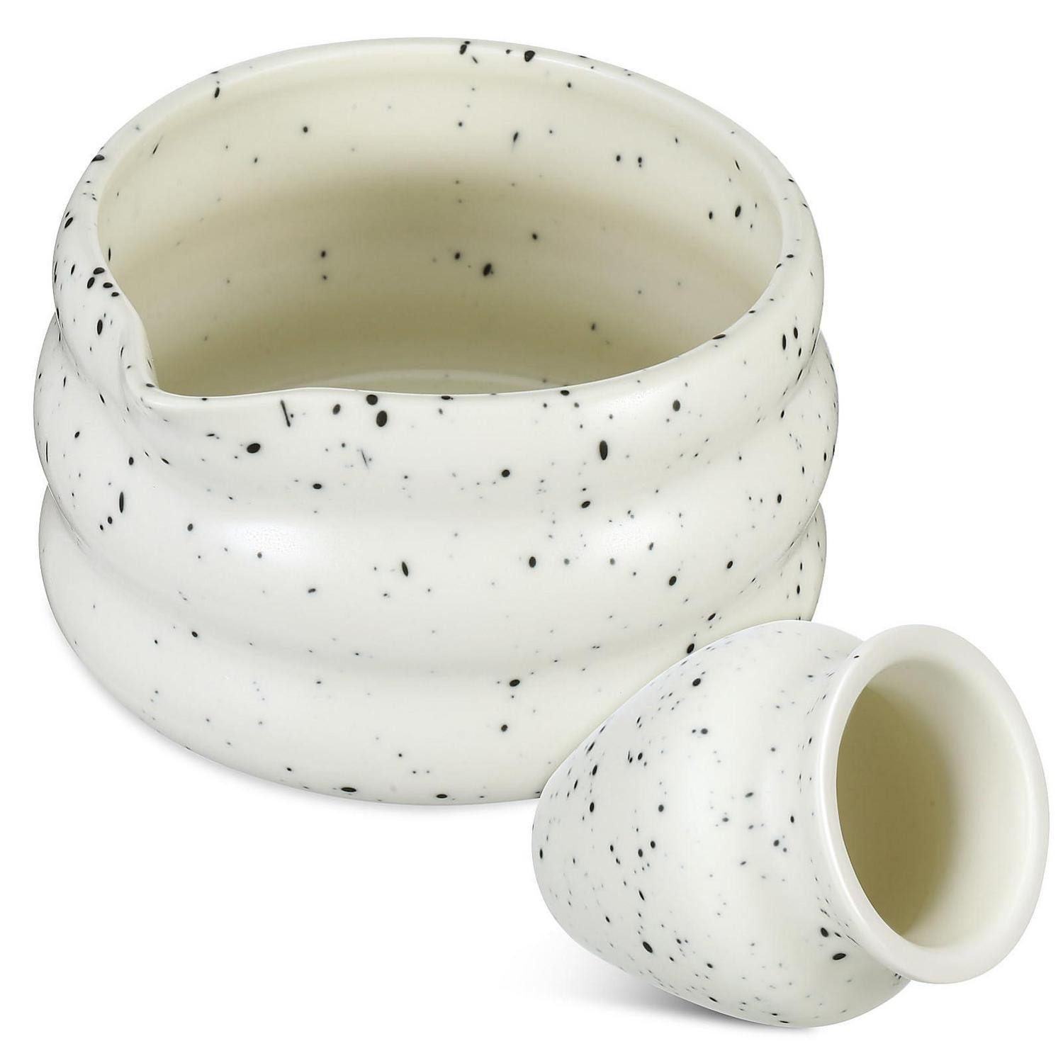 LuxusKollektion Teeschale Matcha Tee Set Keramik Schale mit Halter, Keramik