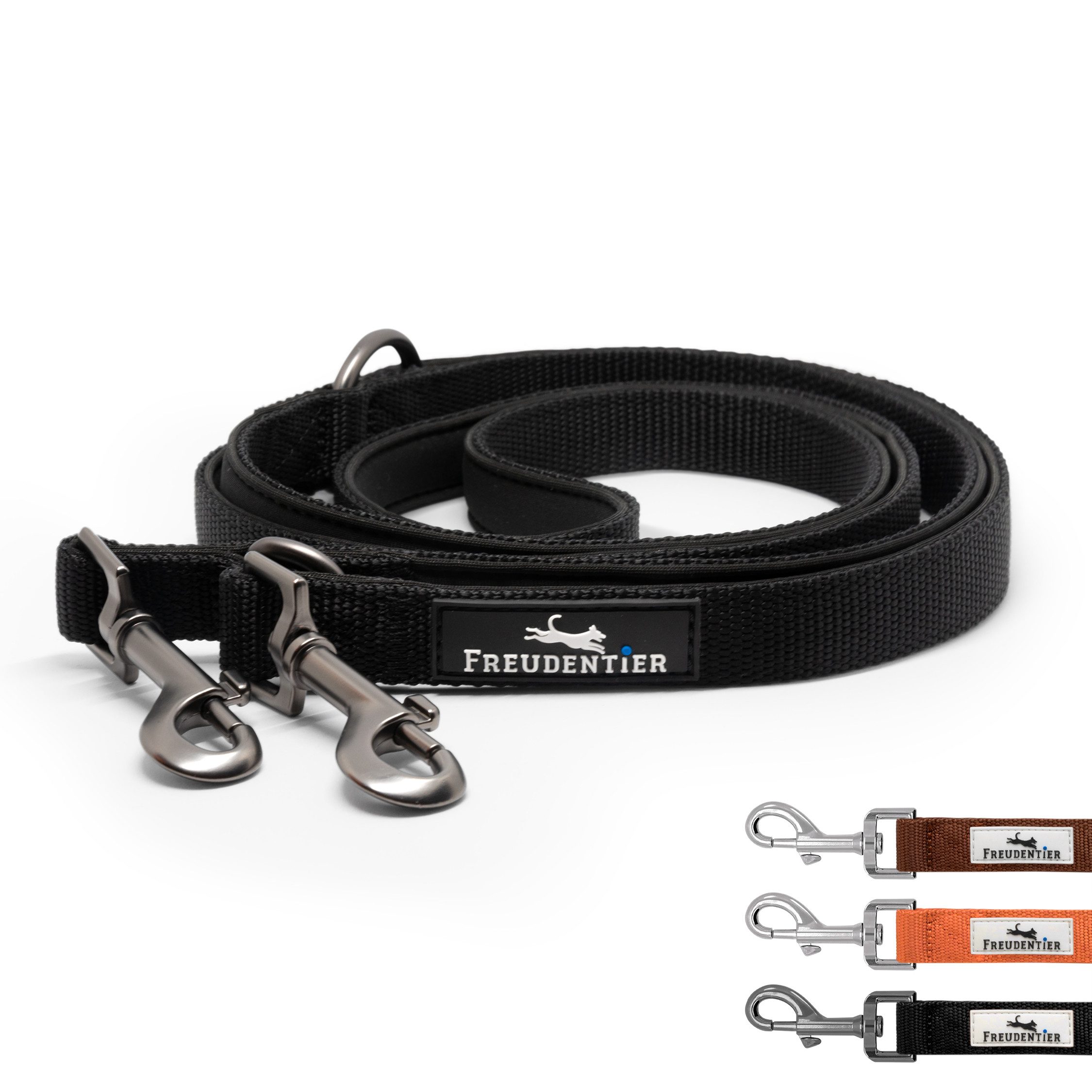 Freudentier Hundeleine 2m, verstellbar & gepolstert, Führleine aus Nylon, für mittelgroße & große Hunde
