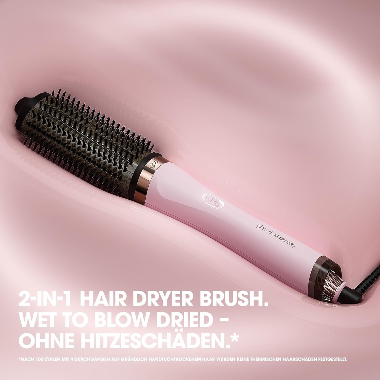 GHD Elektrohaarbürste Rundbürstenföhn mit Hitzeschutz - von nass zu föhnen, mehr Volumen, 24Std halt, für alle Haartypen