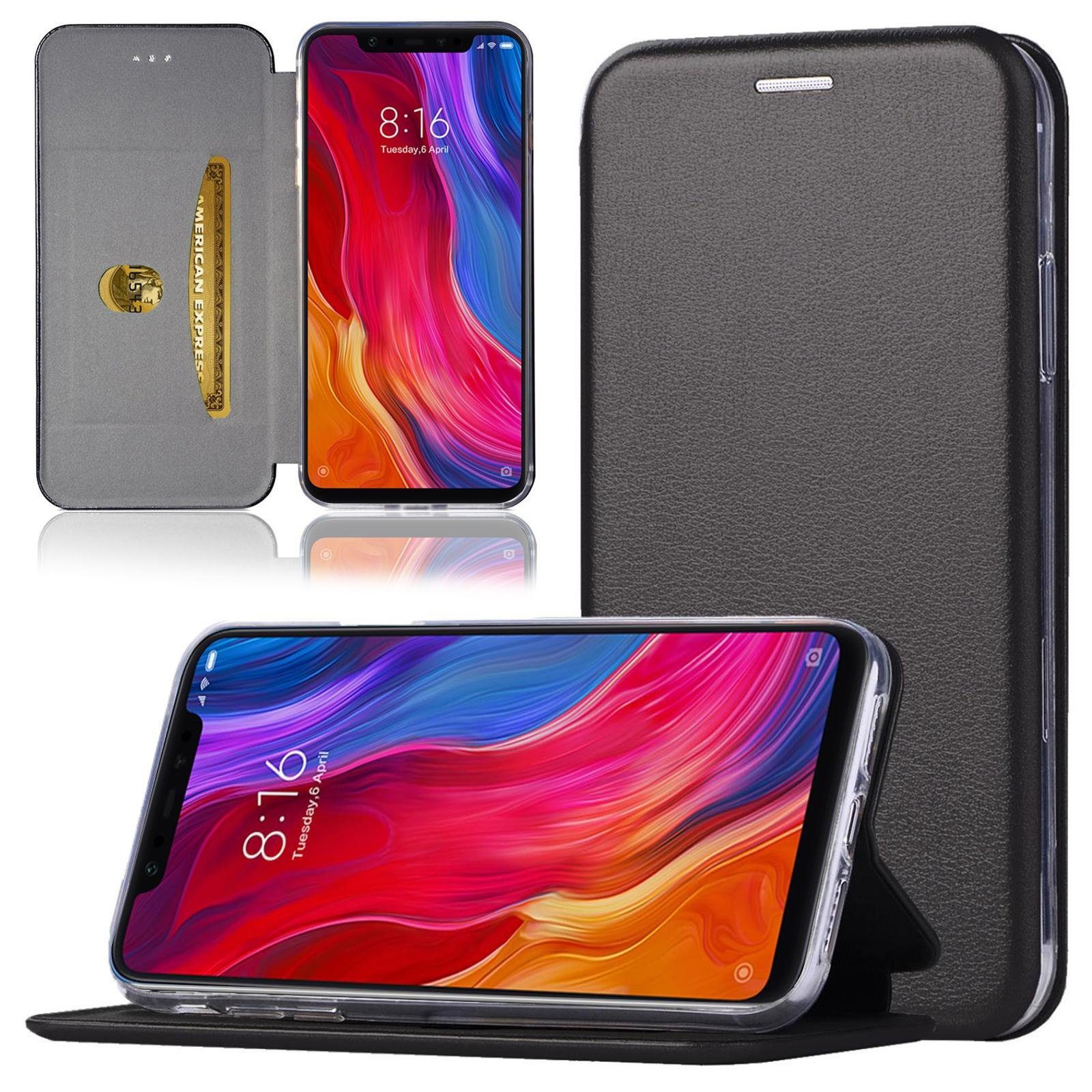 Numerva Handyhülle Handy Tasche Book Case für Xiaomi Mi 8 / Mi 8 Pro, Klapphülle Flip Cover Hardcover Schutz Hülle Etui