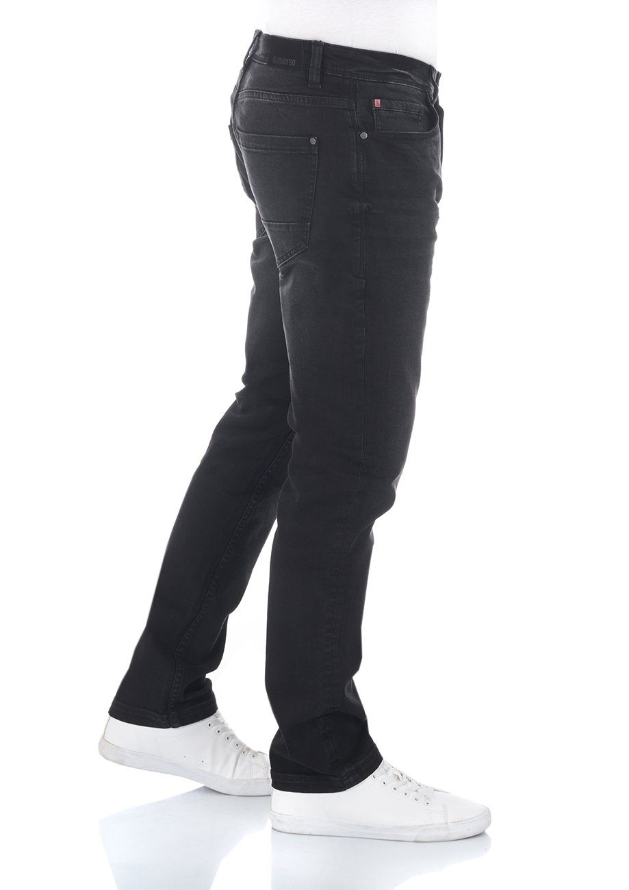 Denim Regular riverso Jeanshose Fit Stretch Herren Hose Denim Straight-Jeans RIVChris Black (24000) mit