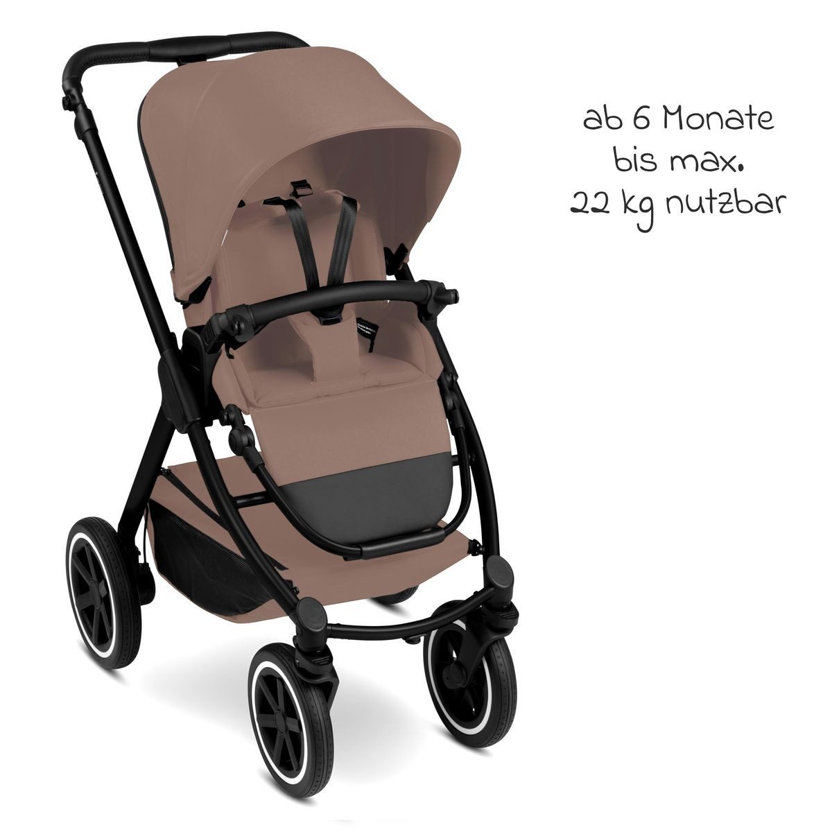 ABC Design Sportbuggy Samba 2 - Dark Beige, Sportwagen mit Liegeposition - klein zusammenklappbar bis 22 kg