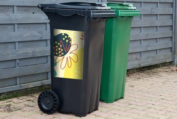 MuchoWow Wandsticker Sommer - Blume - Pastell (1 St), Mülleimer-aufkleber, Mülltonne, Sticker, Container, Abfalbehälter