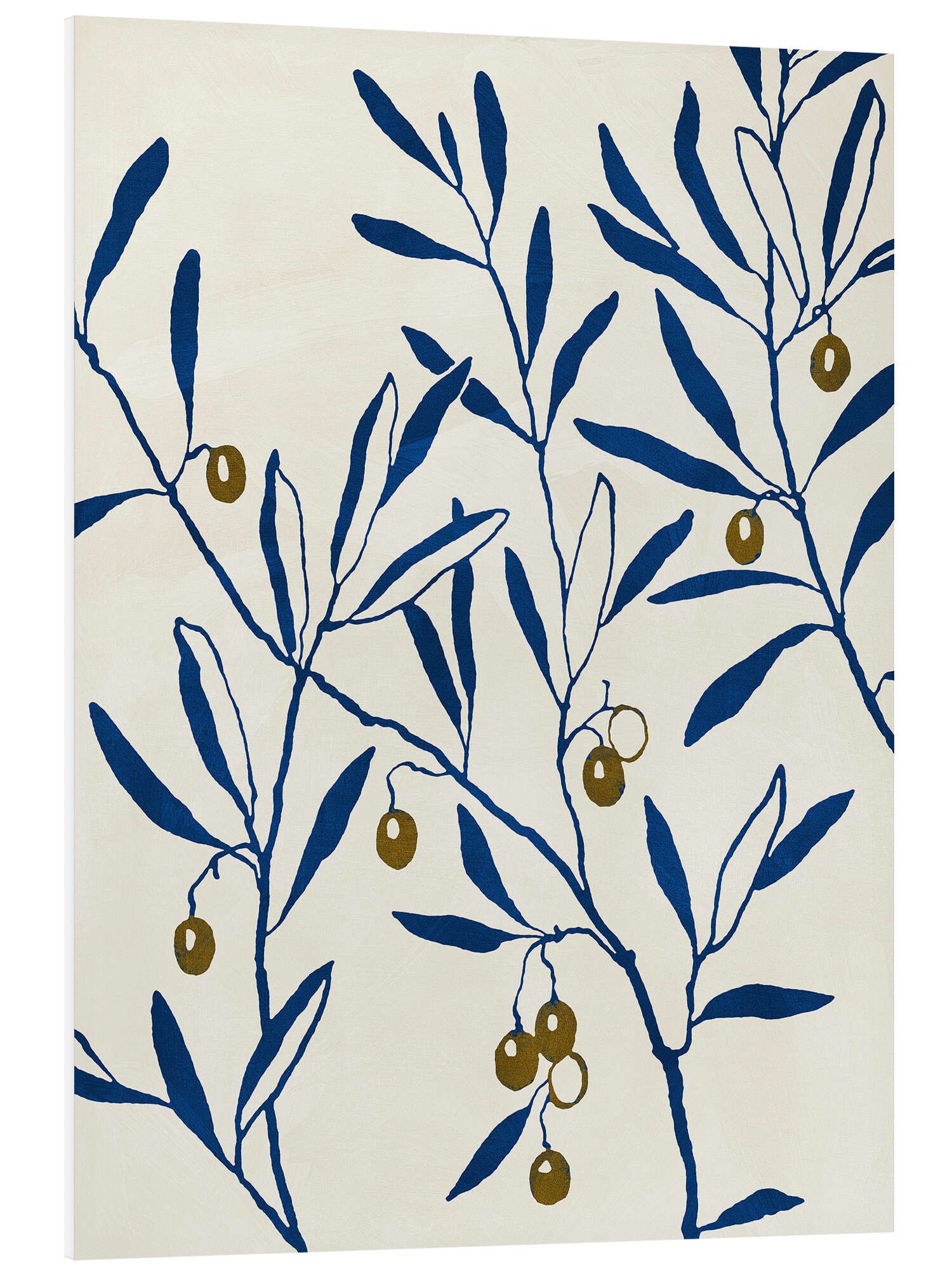 Posterlounge Forex-Bild Adriano Oliveira, Olivenzweig - Blau, Boho Grafikdesign