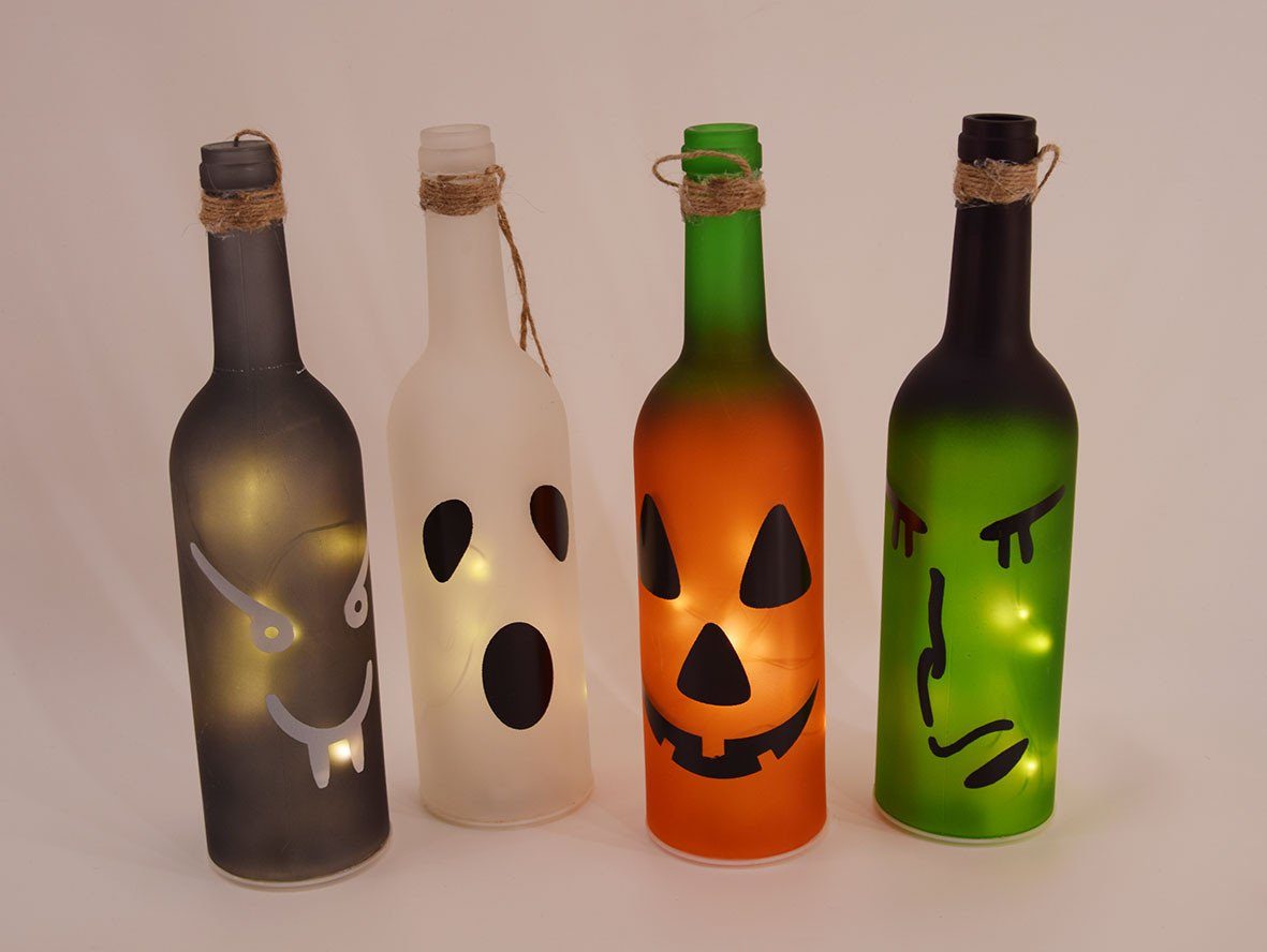 Lensing Dekofigur Lensing Glasflasche Halloween LED 28 cm