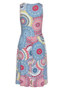 Vivance Jerseykleid mit Alloverdruck und V-Ausschnitt, farbenfrohes Sommerkleid