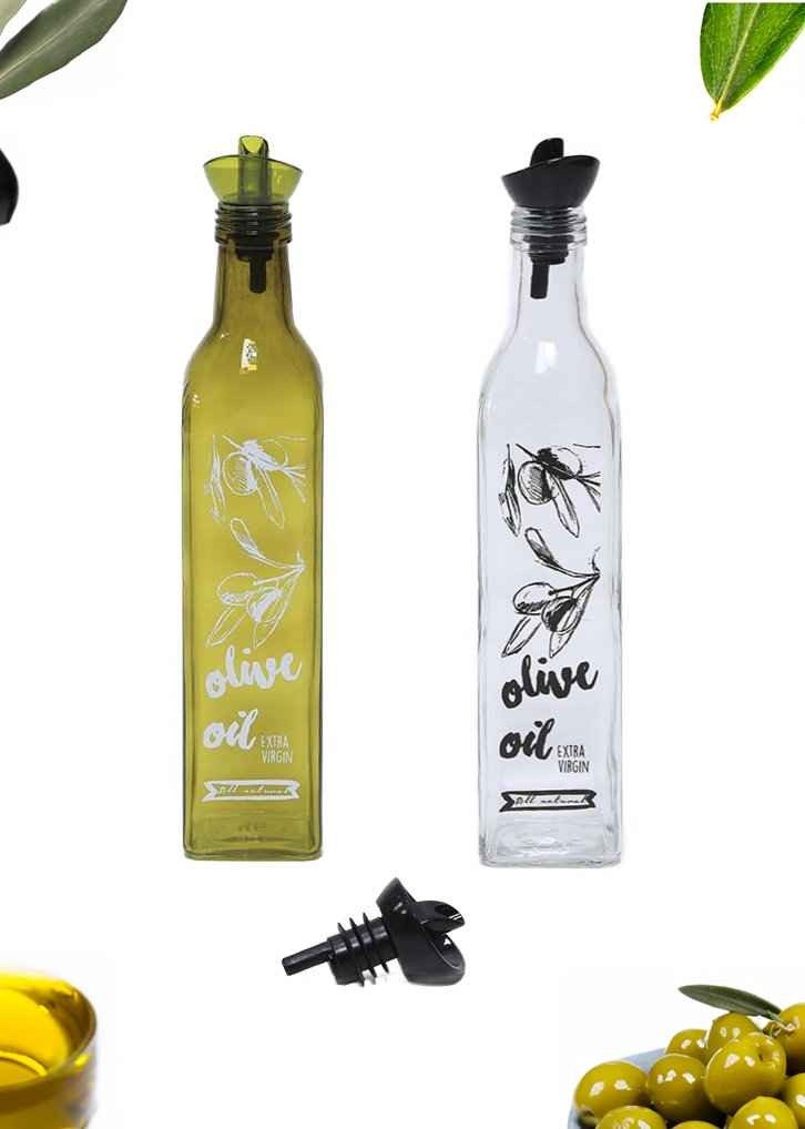 Ölkaraffe Ölflasche aus dunklem und hellem Glas 17oz / 500ml Ölspender Ausgießer