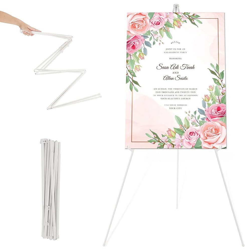 FANNOU Staffelei Tragbare, ausgewählter Ständer für Hochzeitsschilder, verstellbar, 168cm hoch, Metall-Poster-Staffelei für Präsentation,Hochzeit,Malerei