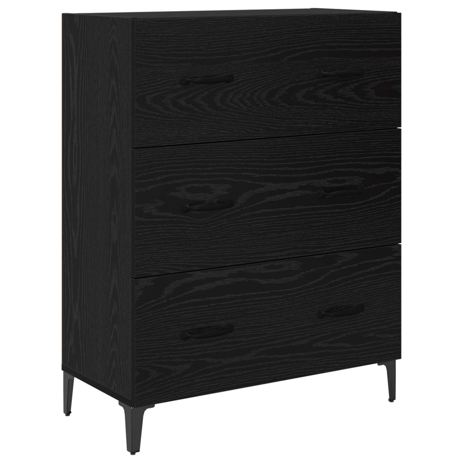 vidaXL Sideboard Sideboard Schwarz Eichen-Optik 69,5 x 34 x 90 cm Holzwerkstoff (1 St)