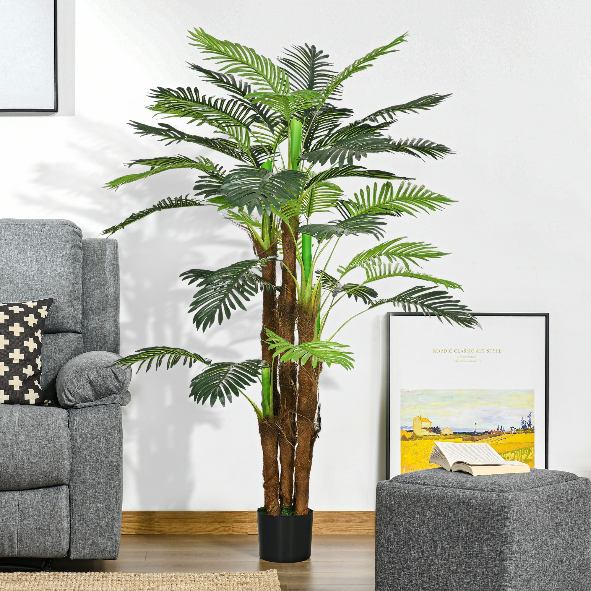 Kunstpflanze Kunst Palme, 160 cm mit 36 Zweige, Zimmerpflanze Palme, HOMCOM günstig online kaufen