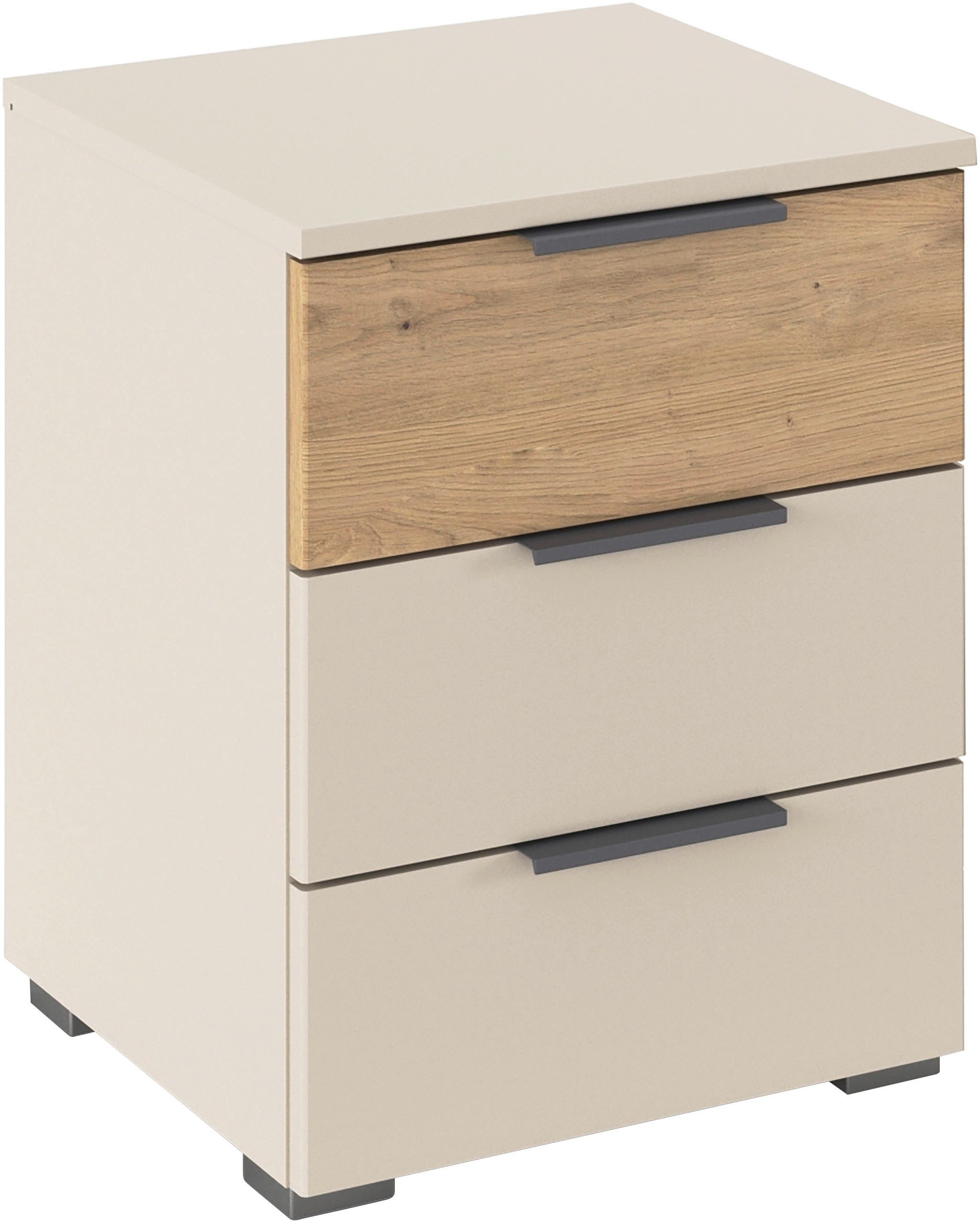 rauch Nachtkommode Nachttisch-Set Nachtkonsole Beistelltisch Kommode Sideboard SAJO (Set, 2 St), mit 3 Schubladen, obere Schublade farblich abgesetzt MADE IN GERMANY