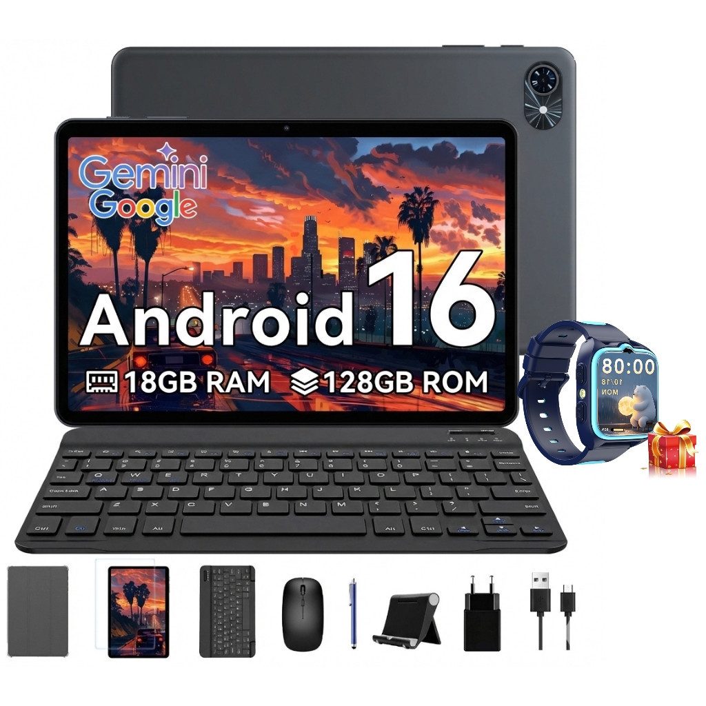 Zenva T8 (18GB+128GB) 6000 mAh Android 16 incl. Zubehör Komplettset Tablet (10.5", 128 GB, Android 16, 5G wifi, Android 16, Gemini AI, PC-Modus)