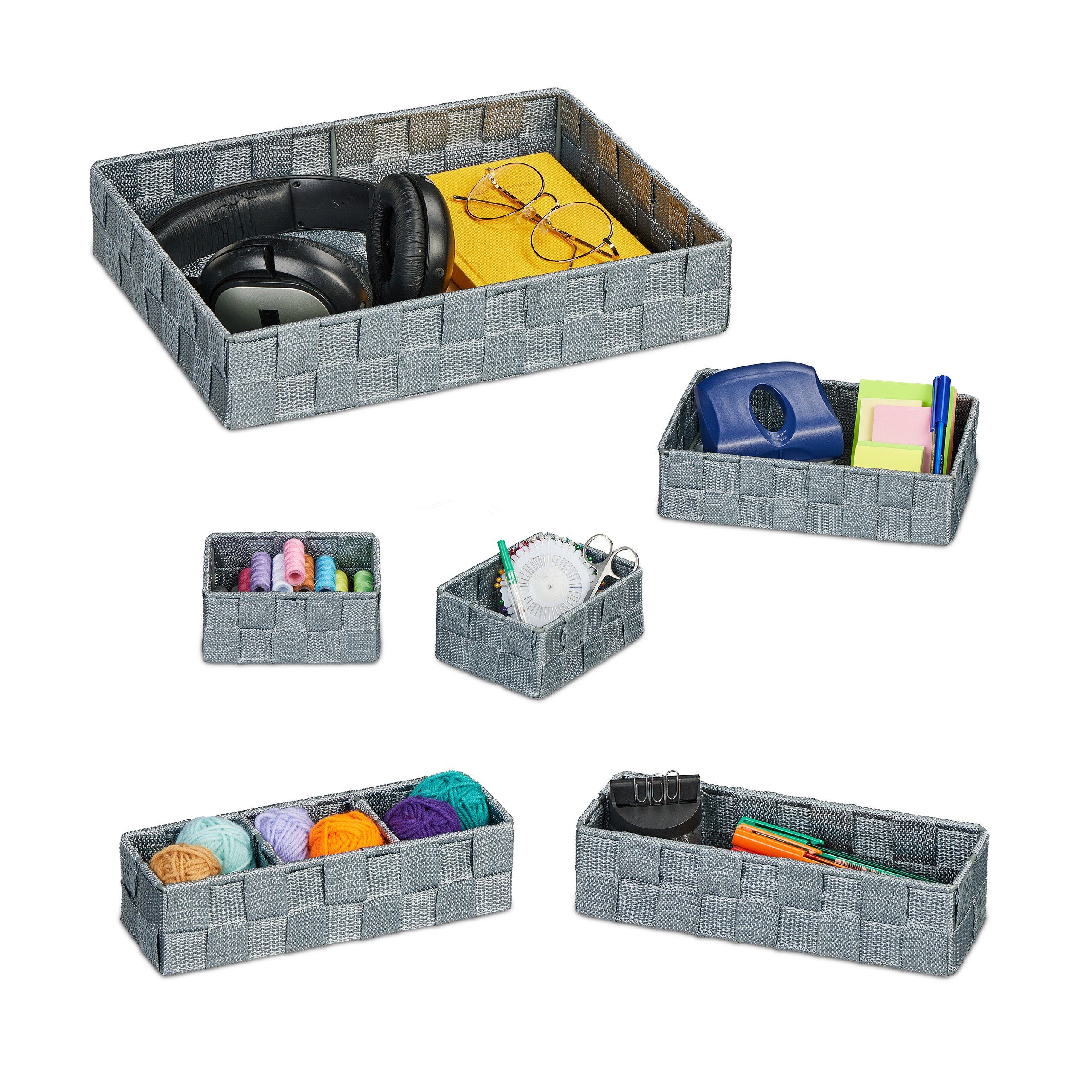 relaxdays Aufbewahrungskorb 6er Set (6 St)