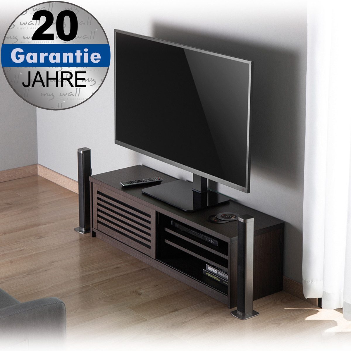 my wall TV-Standfuß HP22RL, (bis 70 Zoll, höhenverstellbar & drehbar, Bodenplatte aus Glas)