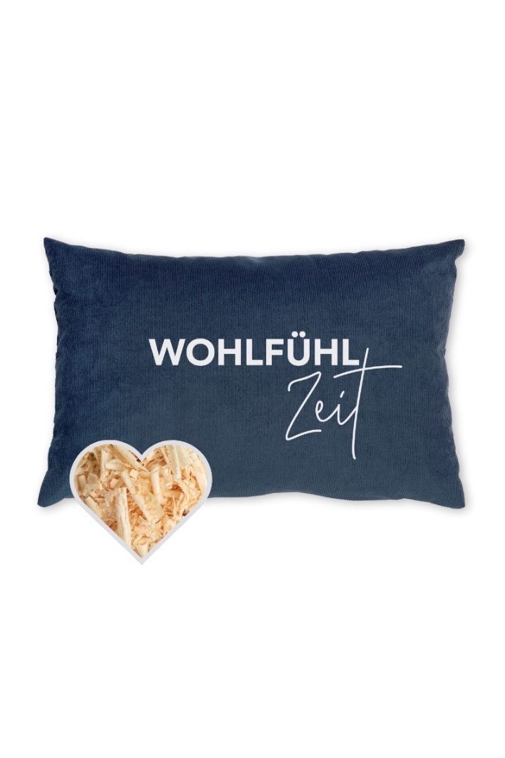 herbalind Duftkissen Zirbenkissen Cord - WOHLFÜHLZEIT - blue, camel