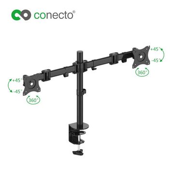 conecto Schreibtischhalterung für 2 Monitore Monitor-Halterung, (bis 27 Zoll, drehbar: 360)