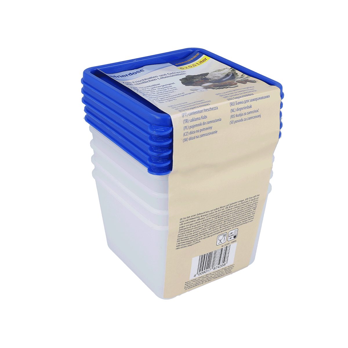 EUROHOME Vorratsdose Gefrierdosen Set 0,5L zum Frischhalten und Gefrieren, Kunststoff, (Set, 1-tlg., Frischhaltedose im 5er Set), Gefrierdosen mit fest Deckel - Vorratsdosen Set