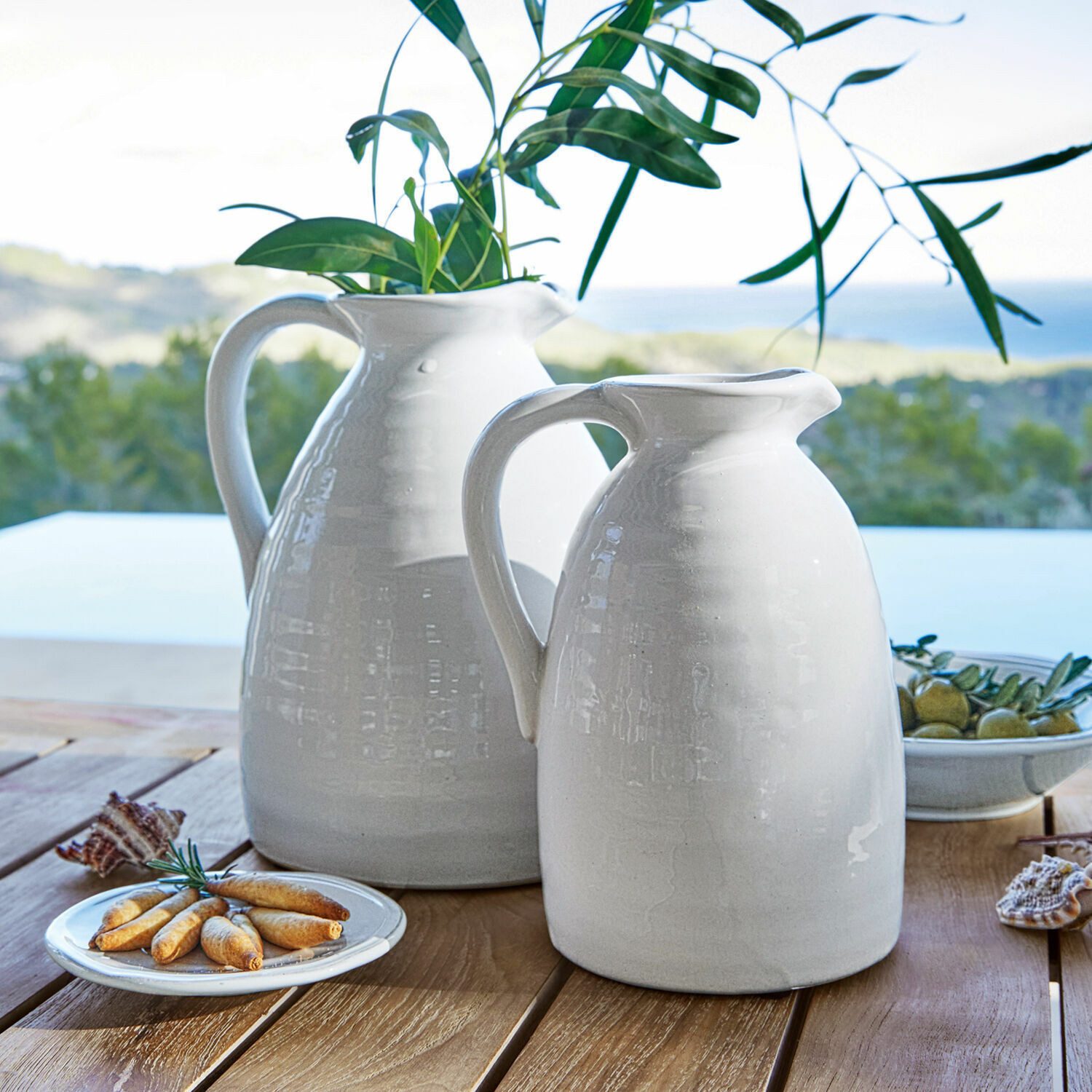Mirabeau Tischvase Vase 2er Set Yarick weiß
