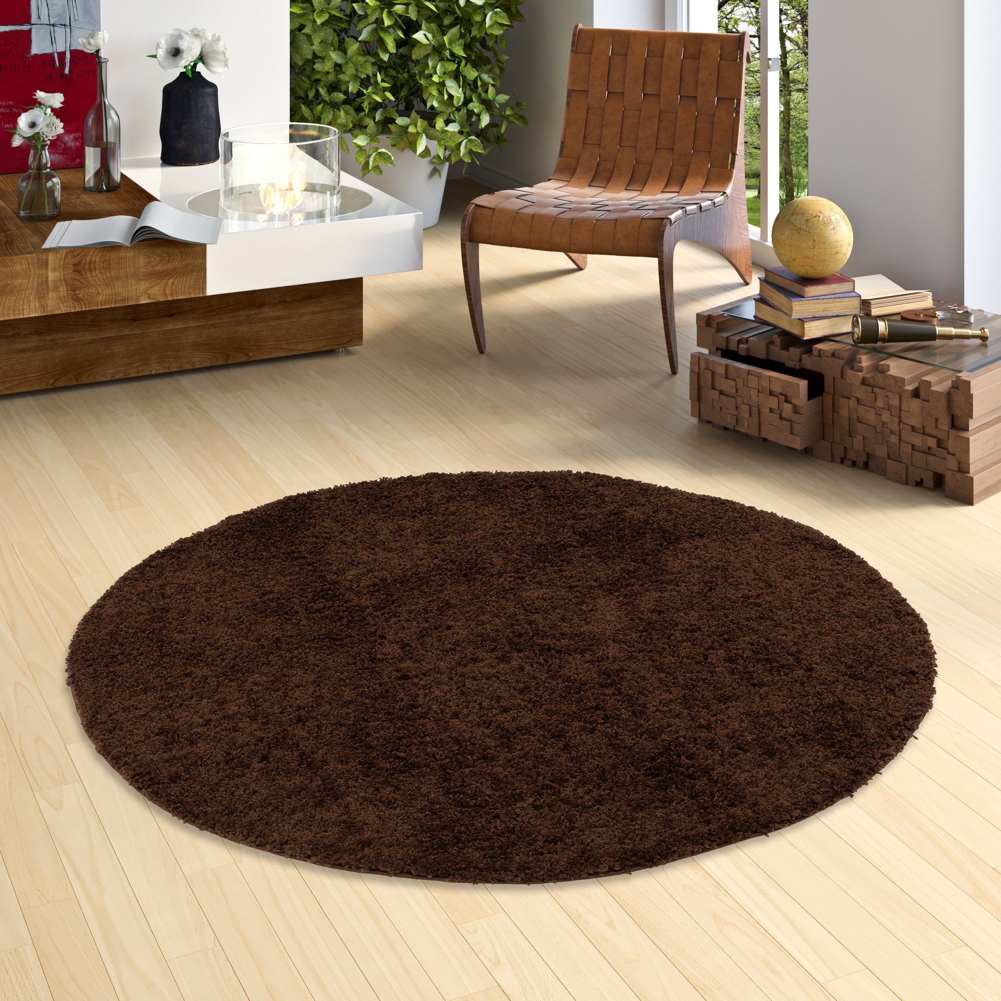 Pergamon Hochflor-Teppich Hochflor Langflor Shaggy Teppich Fluffy Rund, Run günstig online kaufen