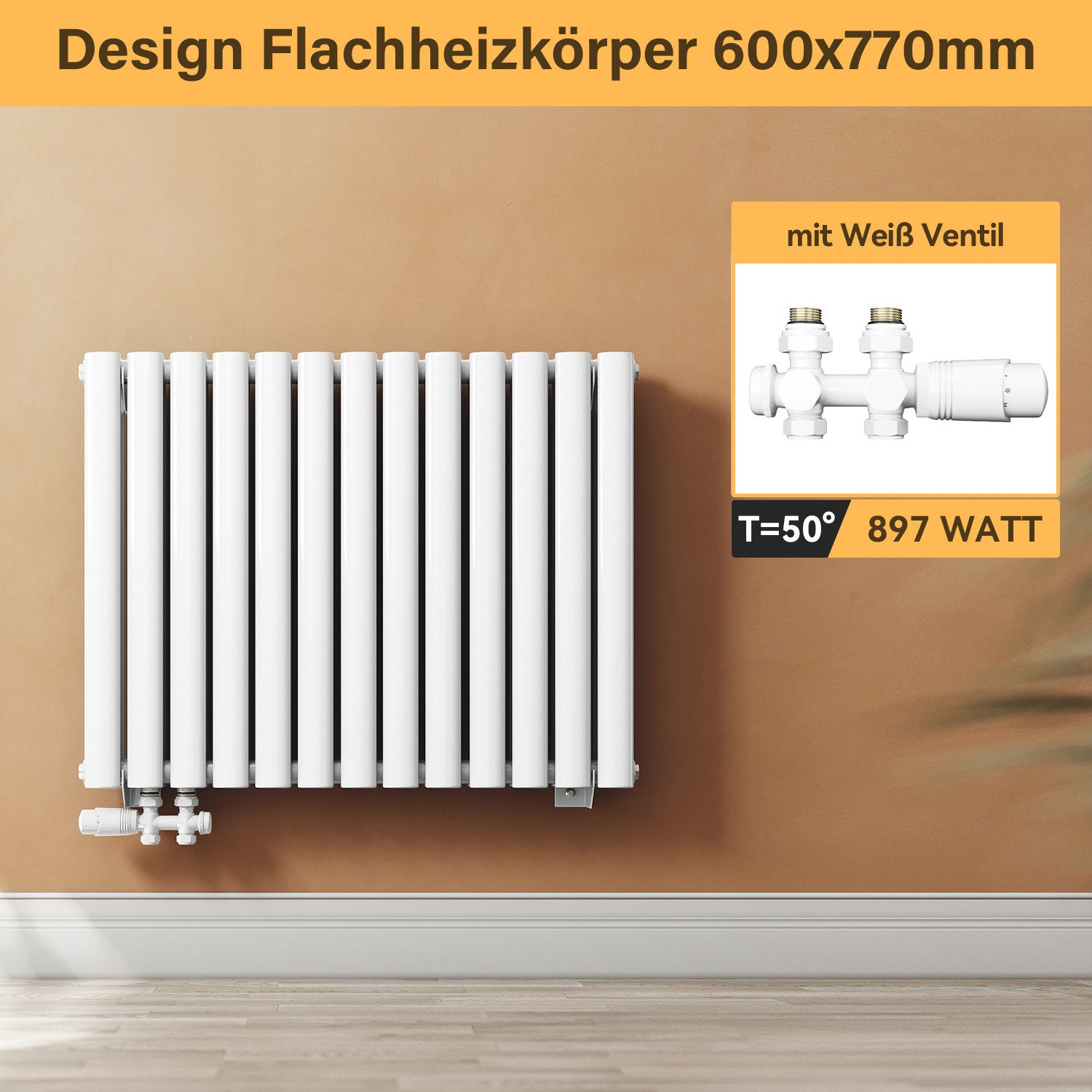 SONNI Badheizkörper Радіатори Design Röhren Heizung modern, Weiß