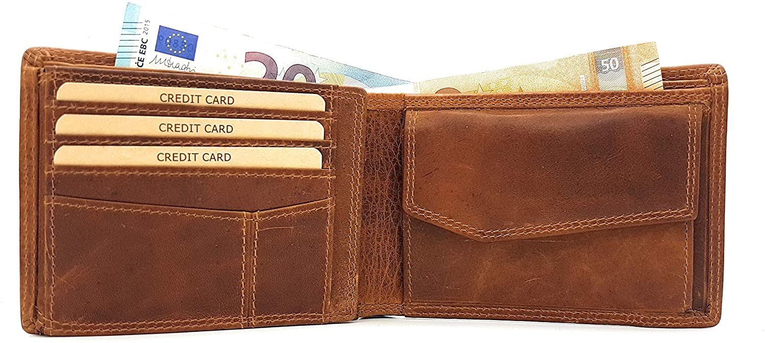 JOCKEY CLUB Sauvageleder Geldbörse Portemonnaie Herren echt Leder Schutz, mit Männer aus Geldbeutel klassischer RFID