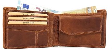 JOCKEY CLUB Geldbörse echt Leder Herren Portemonnaie mit RFID Schutz, klassischer Männer Geldbeutel aus Sauvageleder