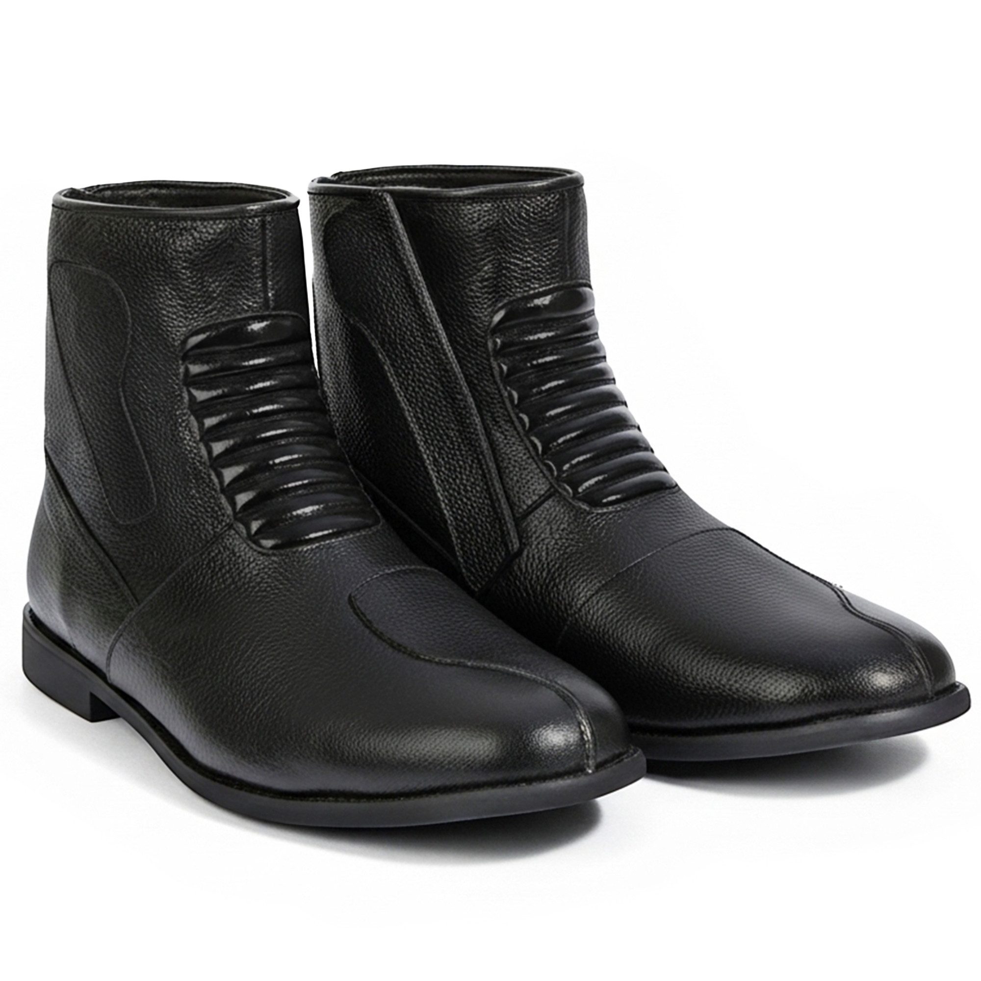 German Wear GW413-S Motorradstiefel Biker Stiefel Motorradschuhe Glattleder Schwarz – Bild 2 von 5
