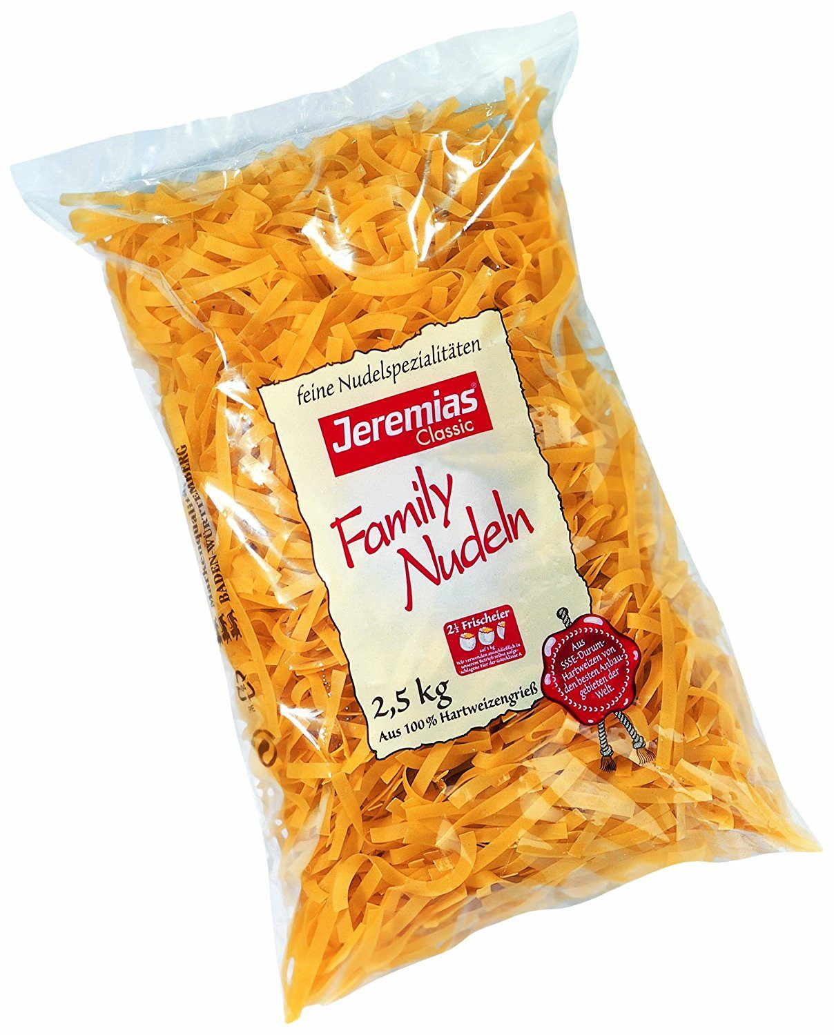 Jeremias Nudeln, Jeremias Classic Family Bandnudeln 8mm feine Nudelspezialiäten 2500g