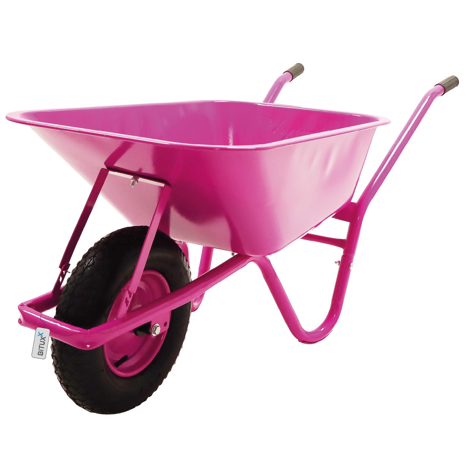 Bituxx Schubkarre 100 Liter 250 kg Pink, (MS-20004), 100 Liter Volumen, 250 kg, Stahlrahmen, Pulverberschichtet