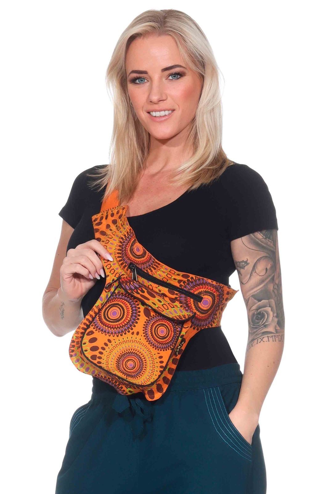 KUNST UND MAGIE Bauchtasche KUNST UND MAGIE Bauchtasche Mandala-Print Gürteltasche Festivaltasche