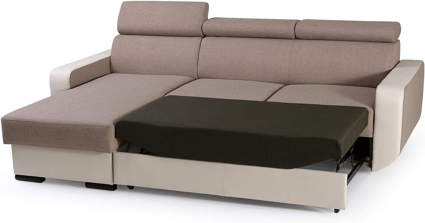 + Eckcouch Sofa MOEBLO MADRYT Bettkasten mit L-Form Wohnlandschaft mit cm, 236x165x97 Couch Grau Polsterecke Schlaffunktion, (INARI Pedro, Ecksofa 920) 94 -