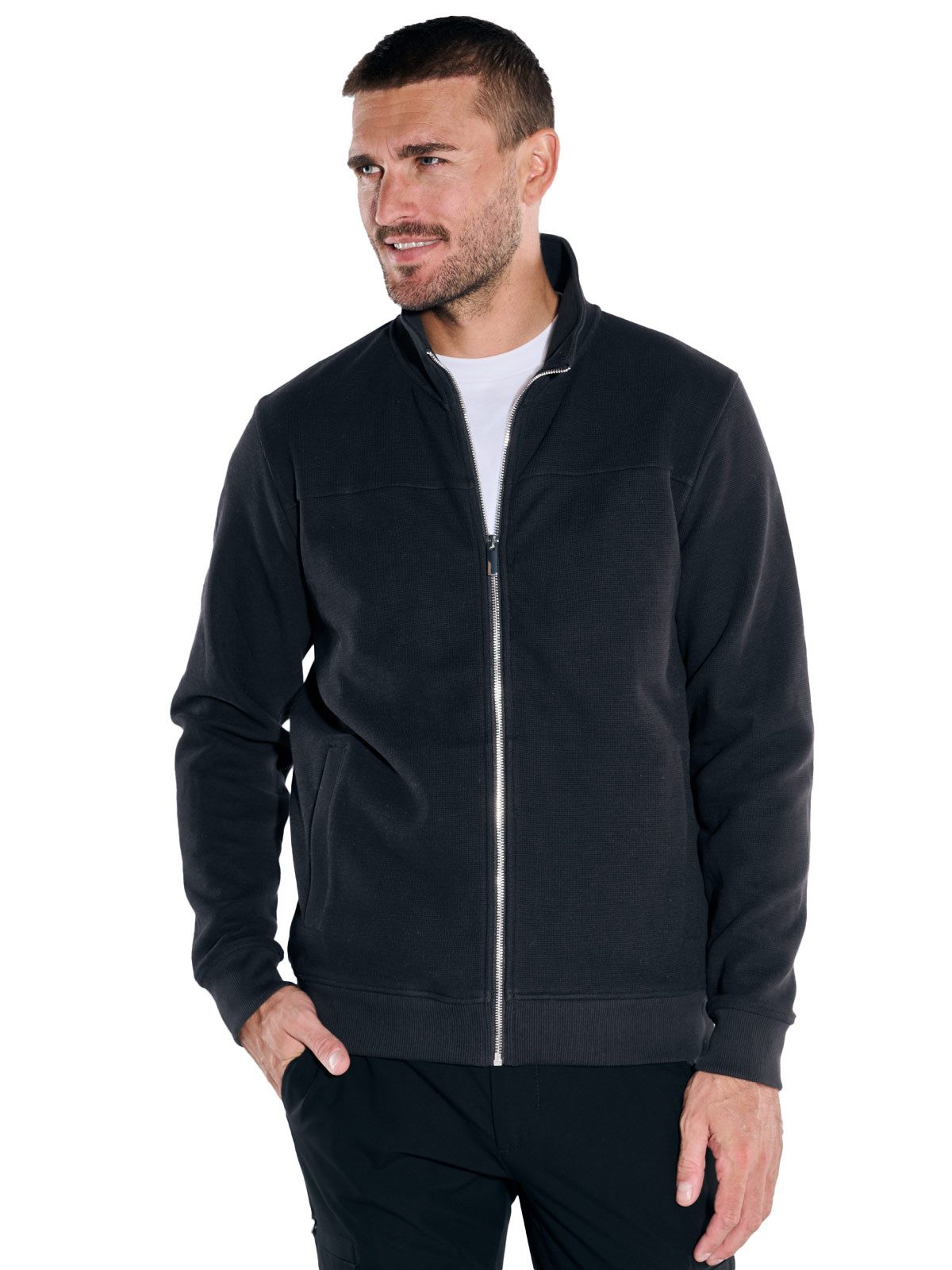 emilio adani Sweatjacke emilio adani Herren Sweatjacke strukturiert, Schwarz