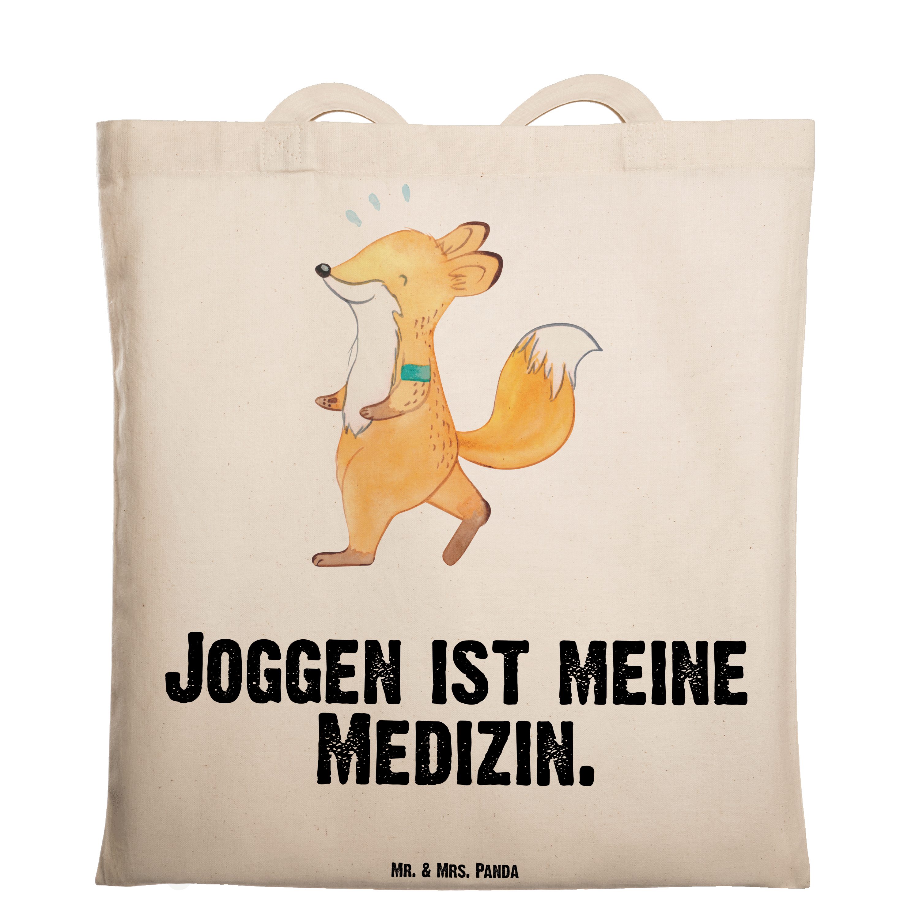 - Laufen, Geschenk, & Mrs. - Transparent Tragetasche Fuchs Medizin Panda Joggen Auszeichnung, Mr. (1-tlg)