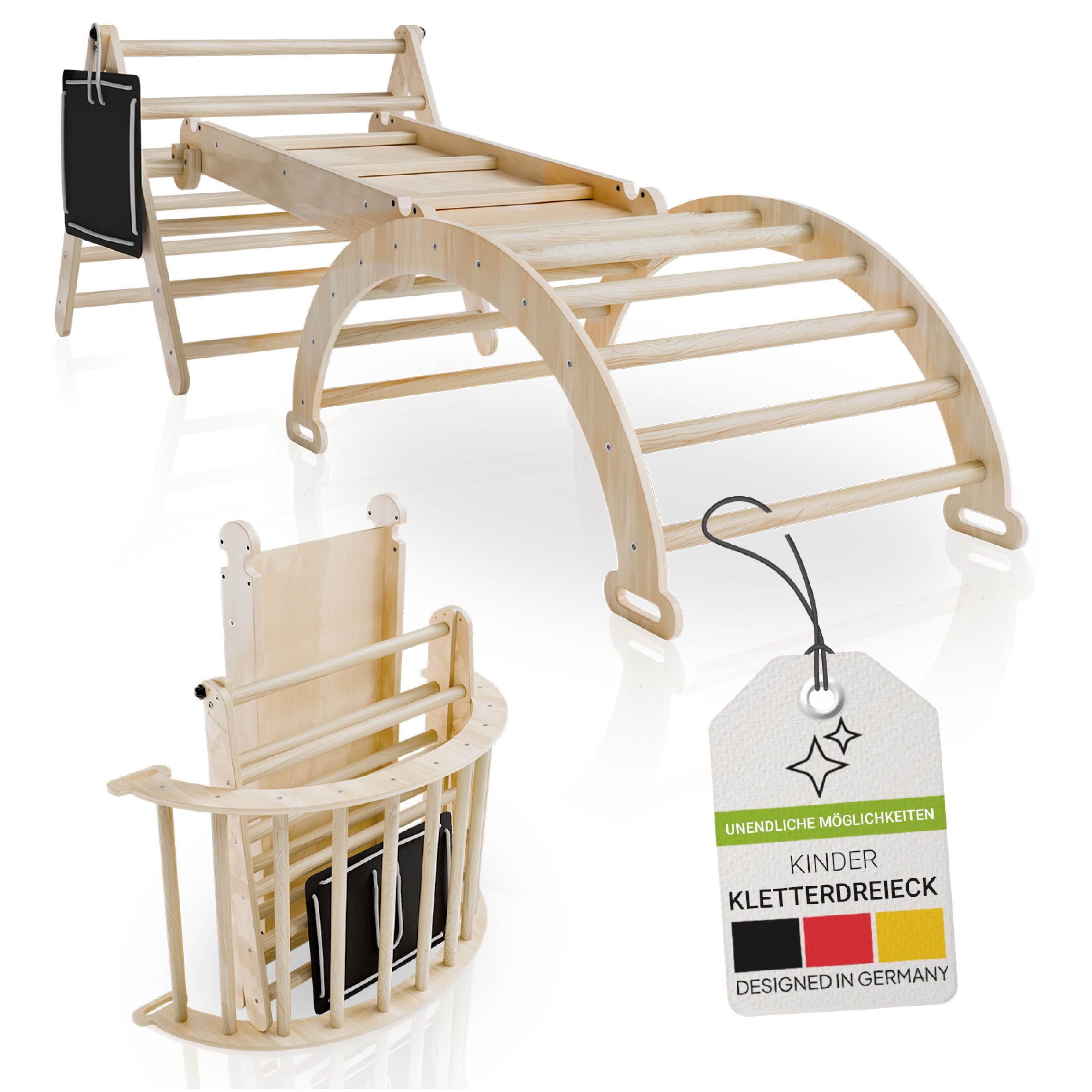 Juskys Klettergerüst Movario Klein, (4-St), Indoor Kletterdreieck, Kletterb günstig online kaufen